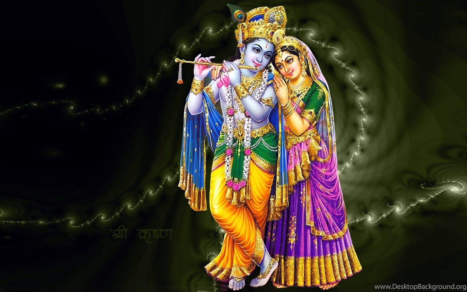 1920x1200 Hindu God Krishna Radha Deskp Full HD Wallpaper Desktop Background