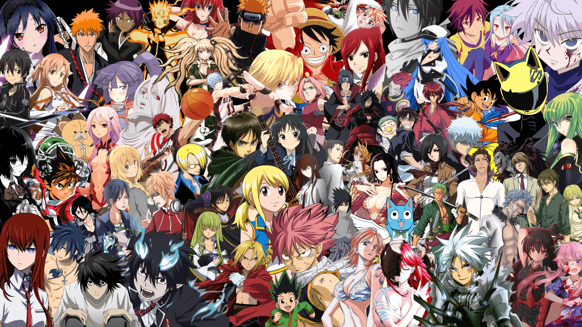 Download A Poster With Many Anime Characters Wallpaper