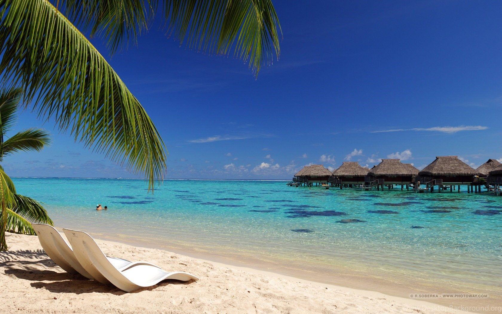 1680x1050 HD Paradise Beach Wallpaper Desktop Background