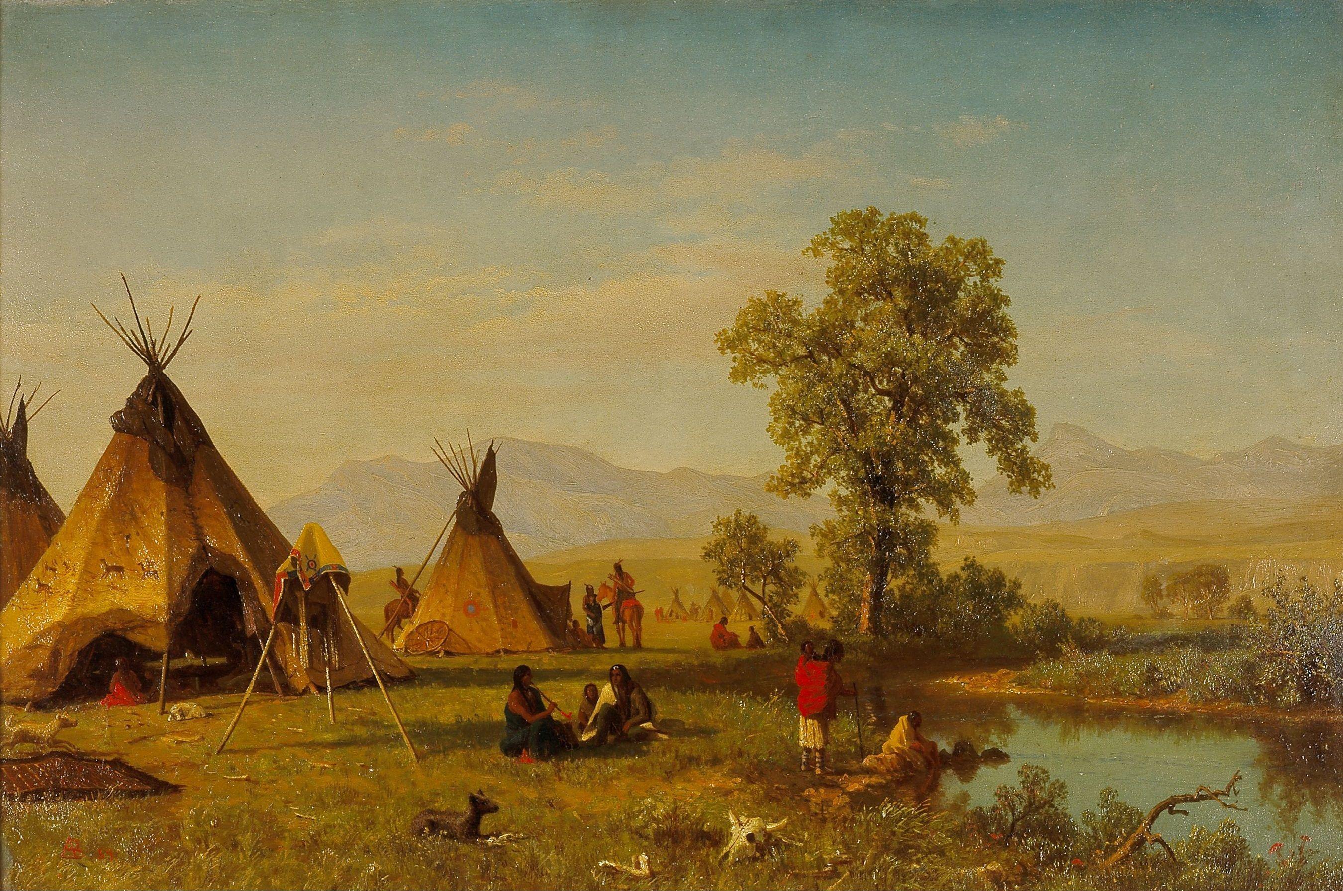 2700x1792 Albert Bierstadt Village near Fort
