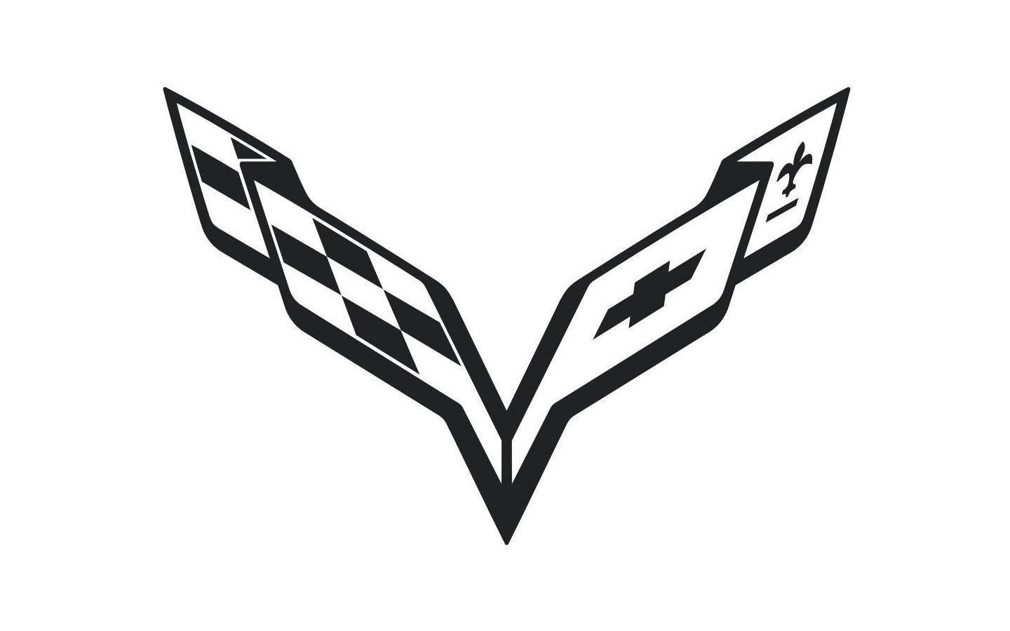 1440x900 White Corvette Logo