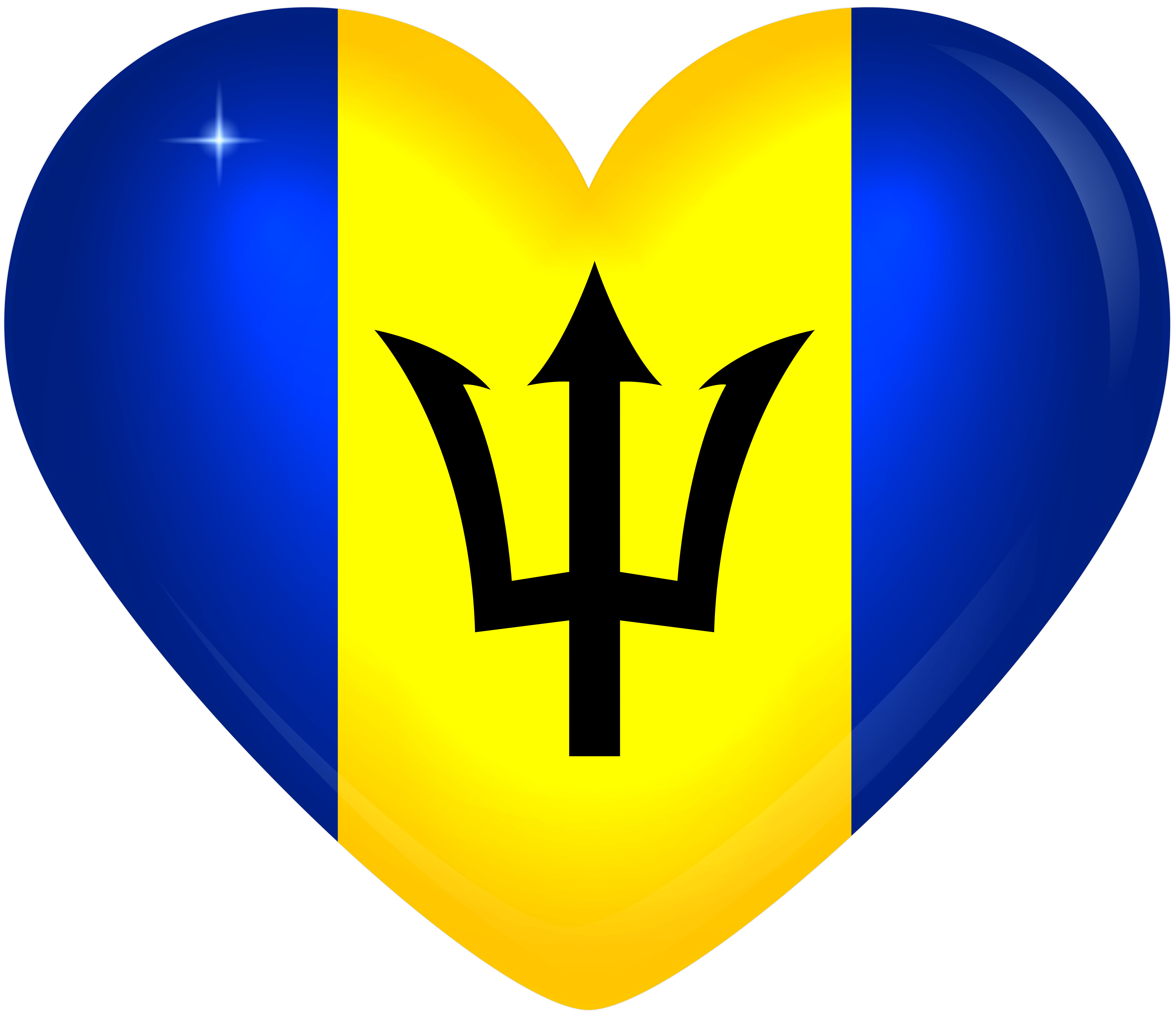 6000x5185 Barbados Large Heart Flag Quality Image And Transparent PNG Free Clipart