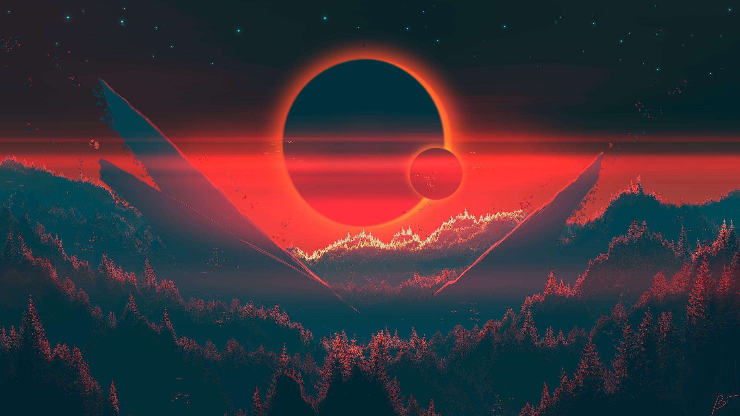 2560x1440 JoeyJazz, #space art, #digital painting, #landscape, #sky, #nature. Wallpaper No. 757427.cc. Digital art gallery, Wallpaper, Art