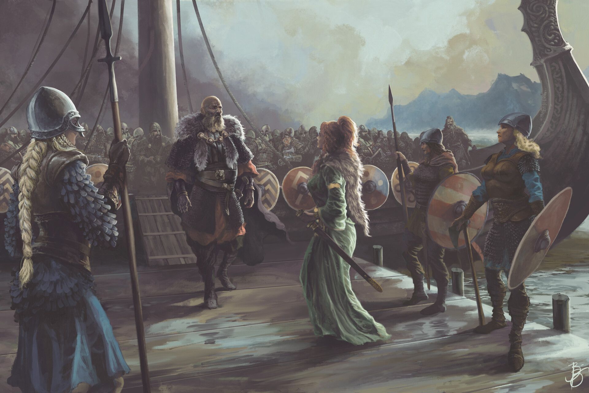1920x1280 Download Warrior Norse Shield Fantasy Viking Fantasy Warrior HD Wallpaper