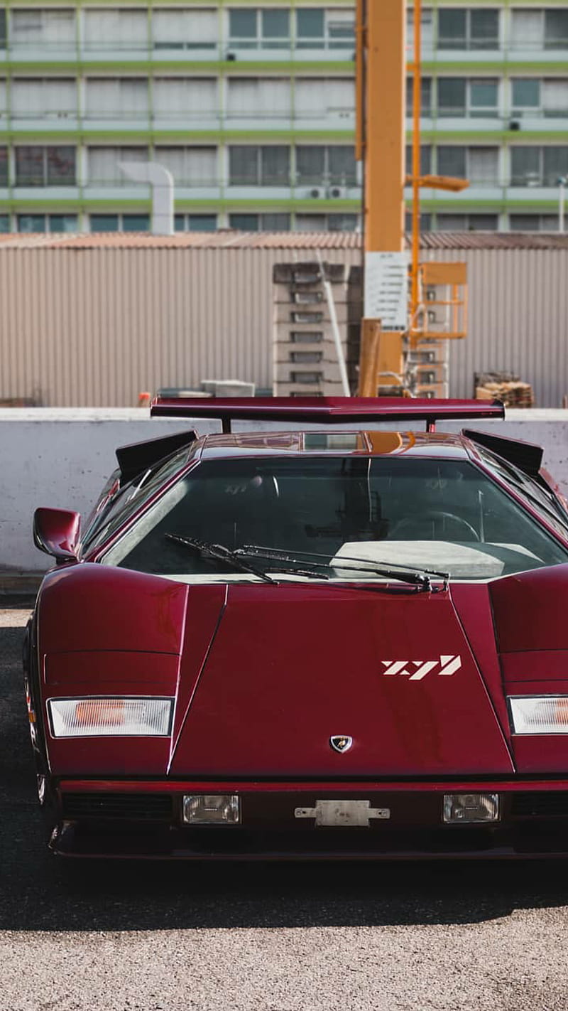 800x1422 Classic Countach, lamborghini, lambo, red, car, hypercar, supercar, rich, luxury, HD phone wallpaper