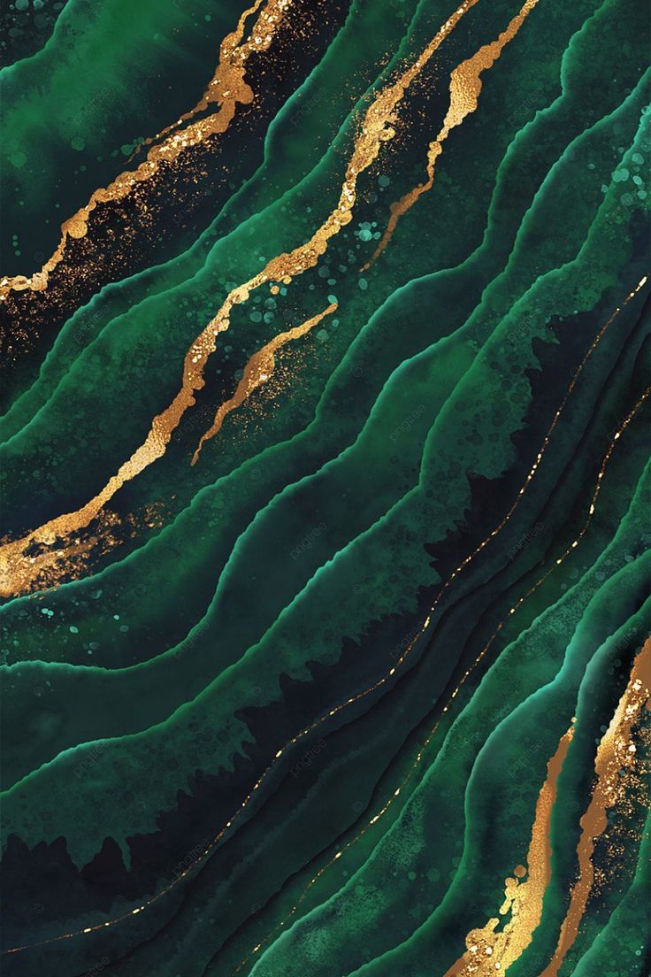 736x1104 Dark green and gold streaks marble print