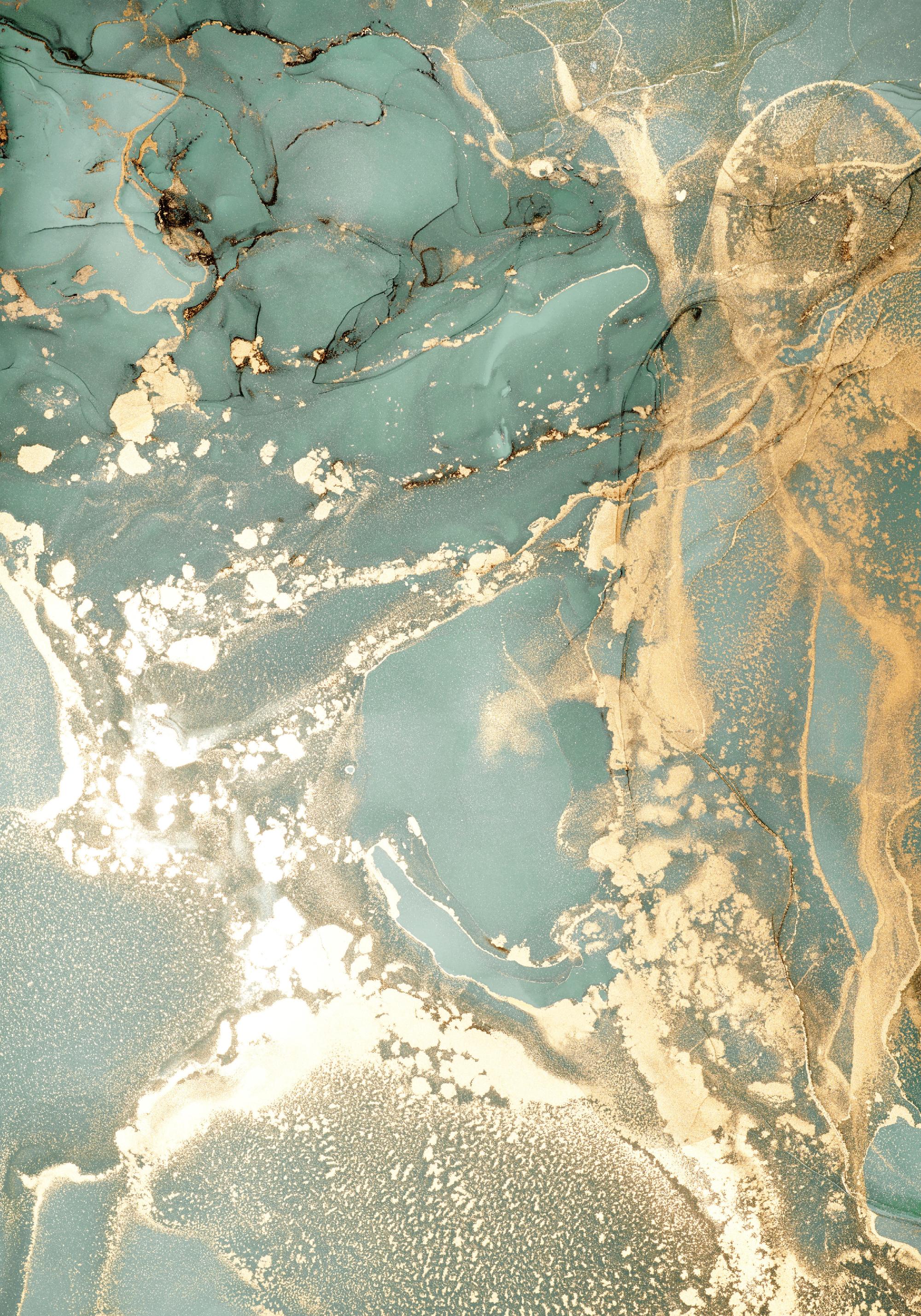 2000x2857 Abstract Green Marble No1 Poster 8 x 12 in