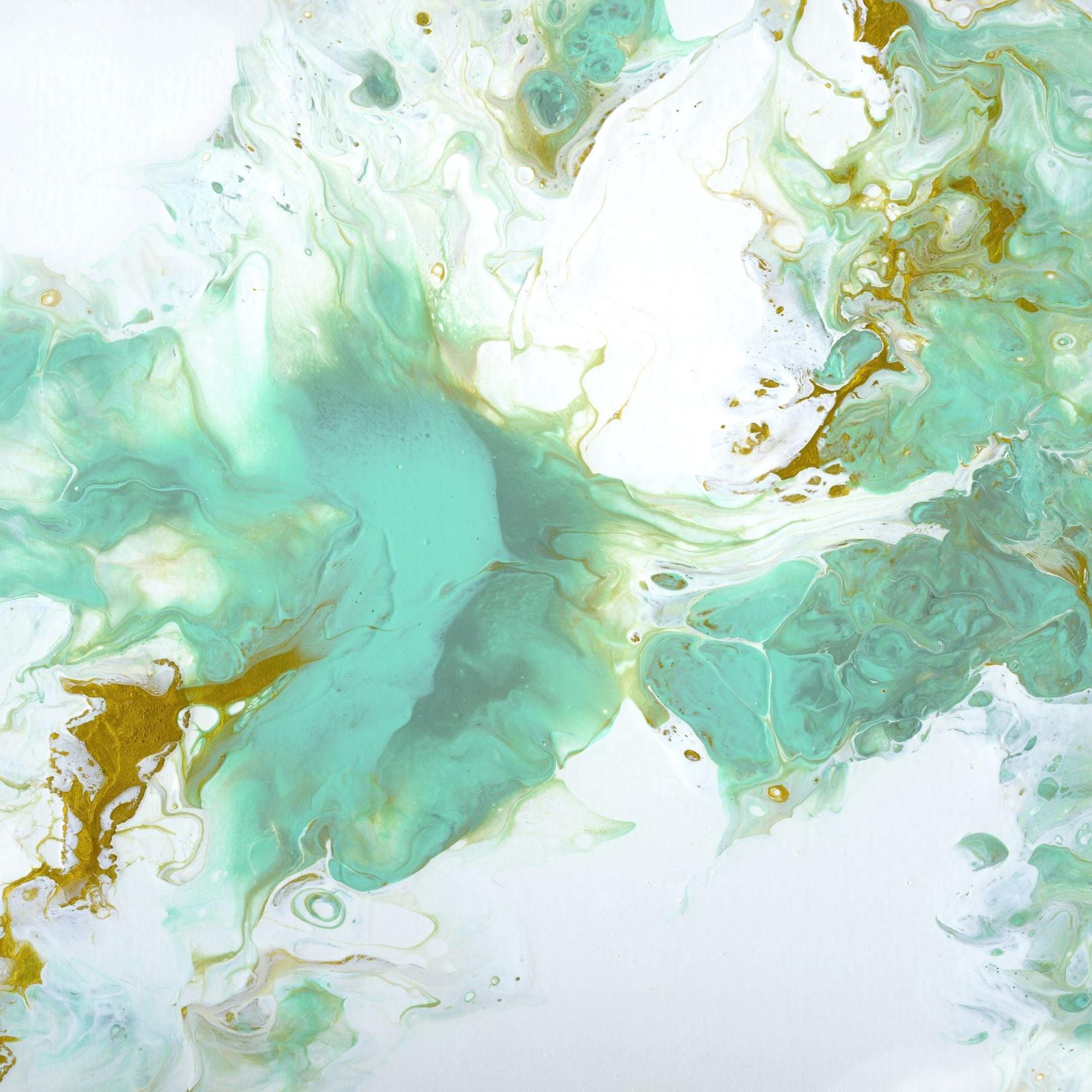 1771x1771 New Port and Teal Marble Infinity Mural and Stick Wallpaper