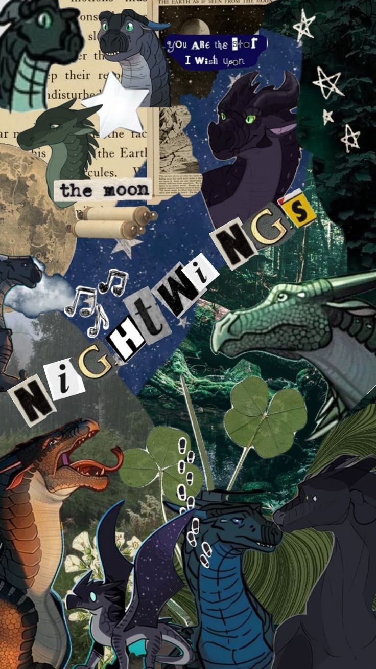 736x1308 wingsoffire #nightwings #dragons #moon