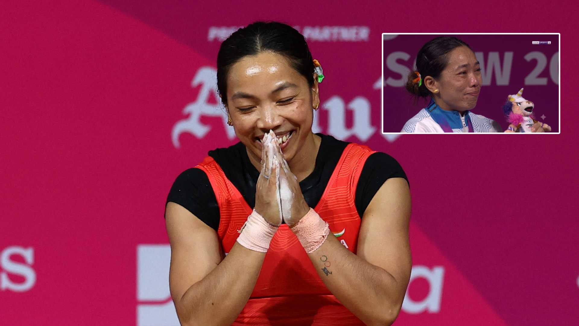1920x1080 VIDEO: Mirabai Chanu cries after historic third consecutive Commonwealth Games gold