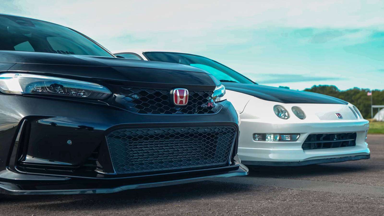 1600x900 JDM Classic Integra Drag Races The New Honda Civic Type R