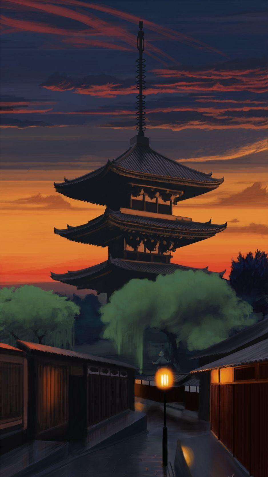 938x1668 Pagoda Phone HD Wallpaper