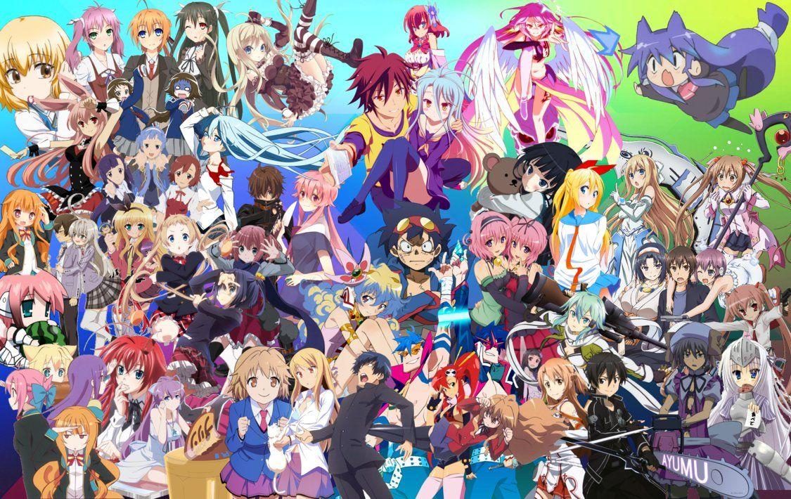 long, Hair, Purple, Hair, Pink, Eyes, Simple, Background, Anime, Girls,  Original, Characters |