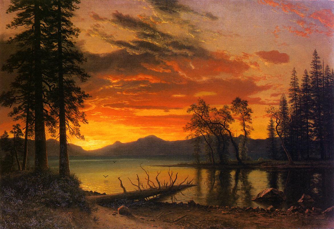 1172x803 Bierstadt Albert Sunset over the