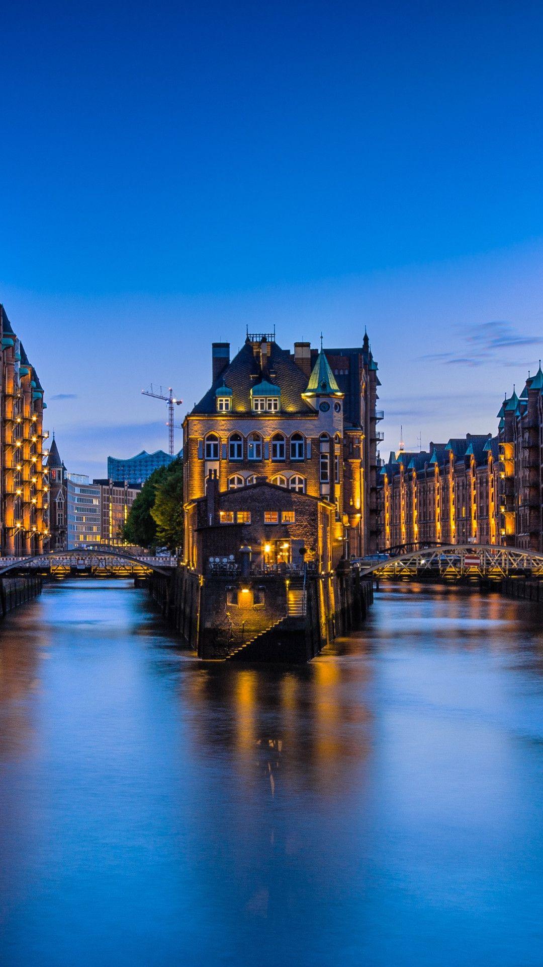 1080x1920 Download wallpaper: The Speicherstadt in Hamburg, Germany 1080x1920