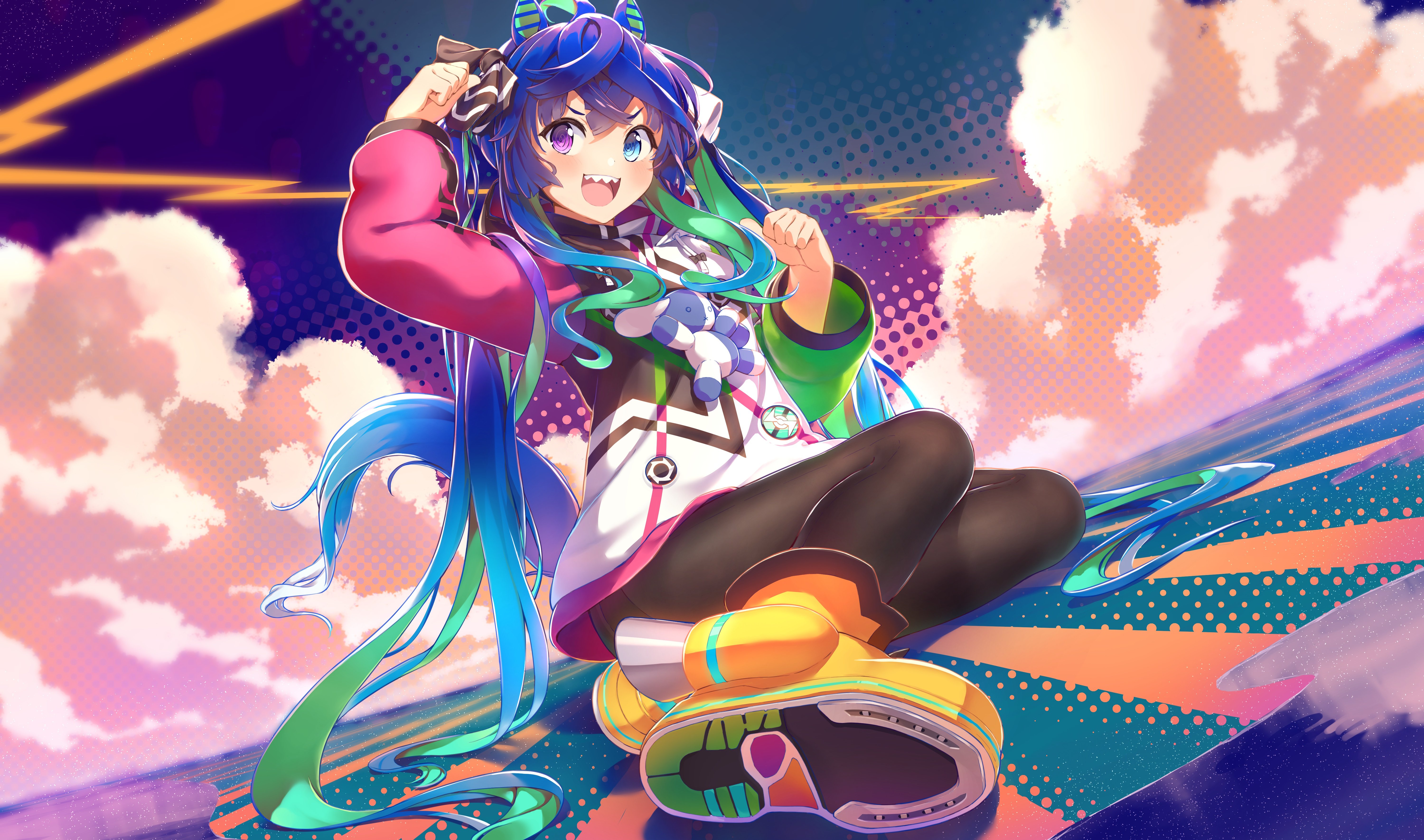 6000x3541 Wallpaper the sky, girl, Twin Turbo, Uma Musume: Pretty Derby for mobile and desktop, section арт, resolution 6000x3541