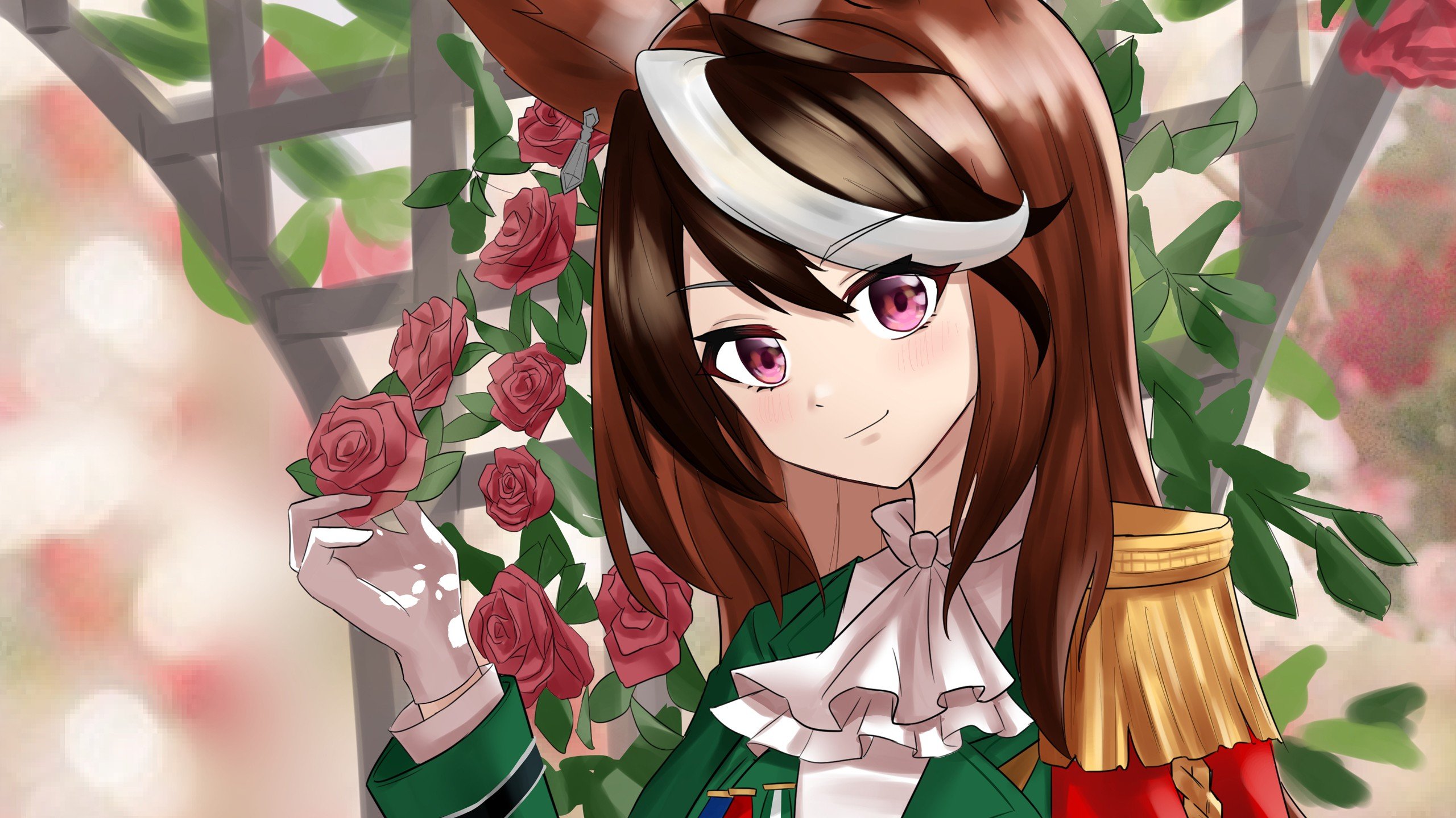 2560x1440 Pink Eyes Symboli Rudolf HD Uma Musume Pretty Derby Wallpaper
