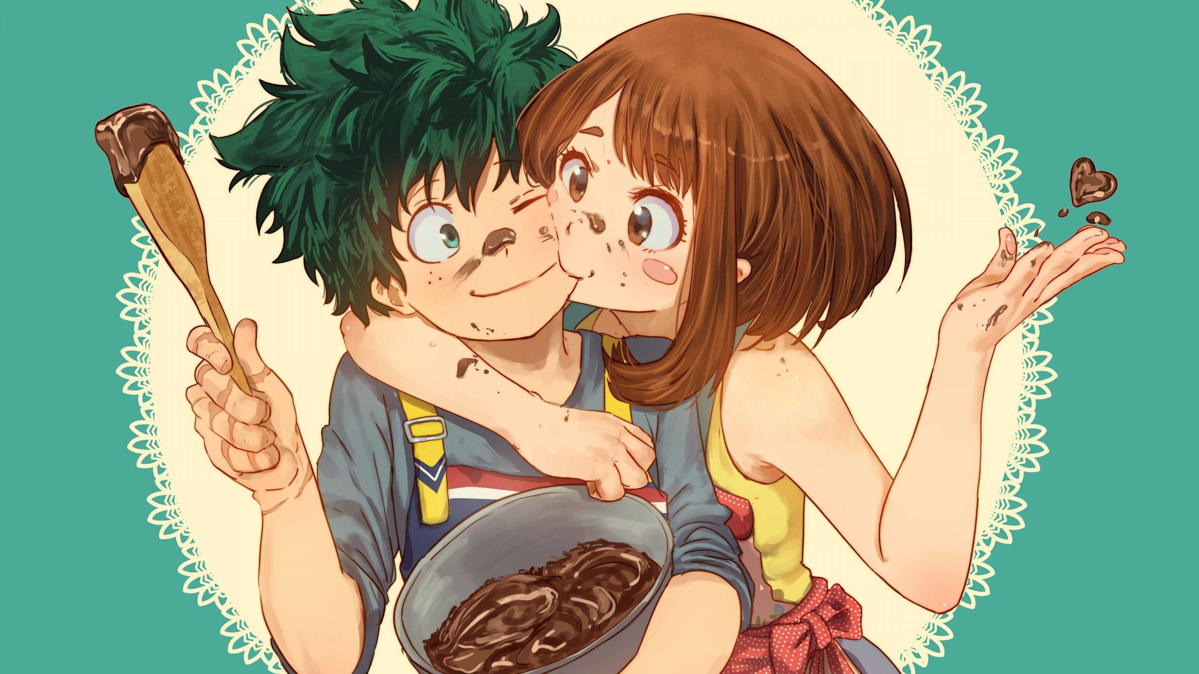 3840x2160 My Hero Academia Ochaco Uraraka Kissing 4K 5K HD Wallpaper