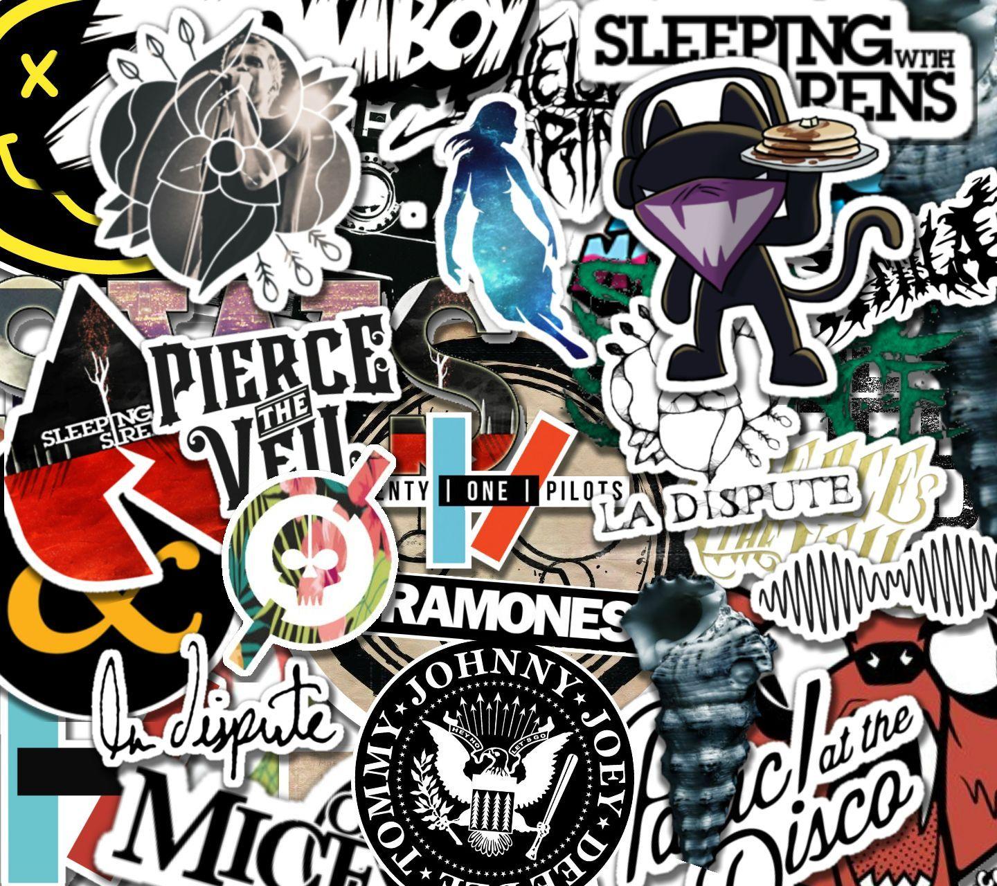 1440x1280 Band Stickerbomb Wallpaper (1440x1280)
