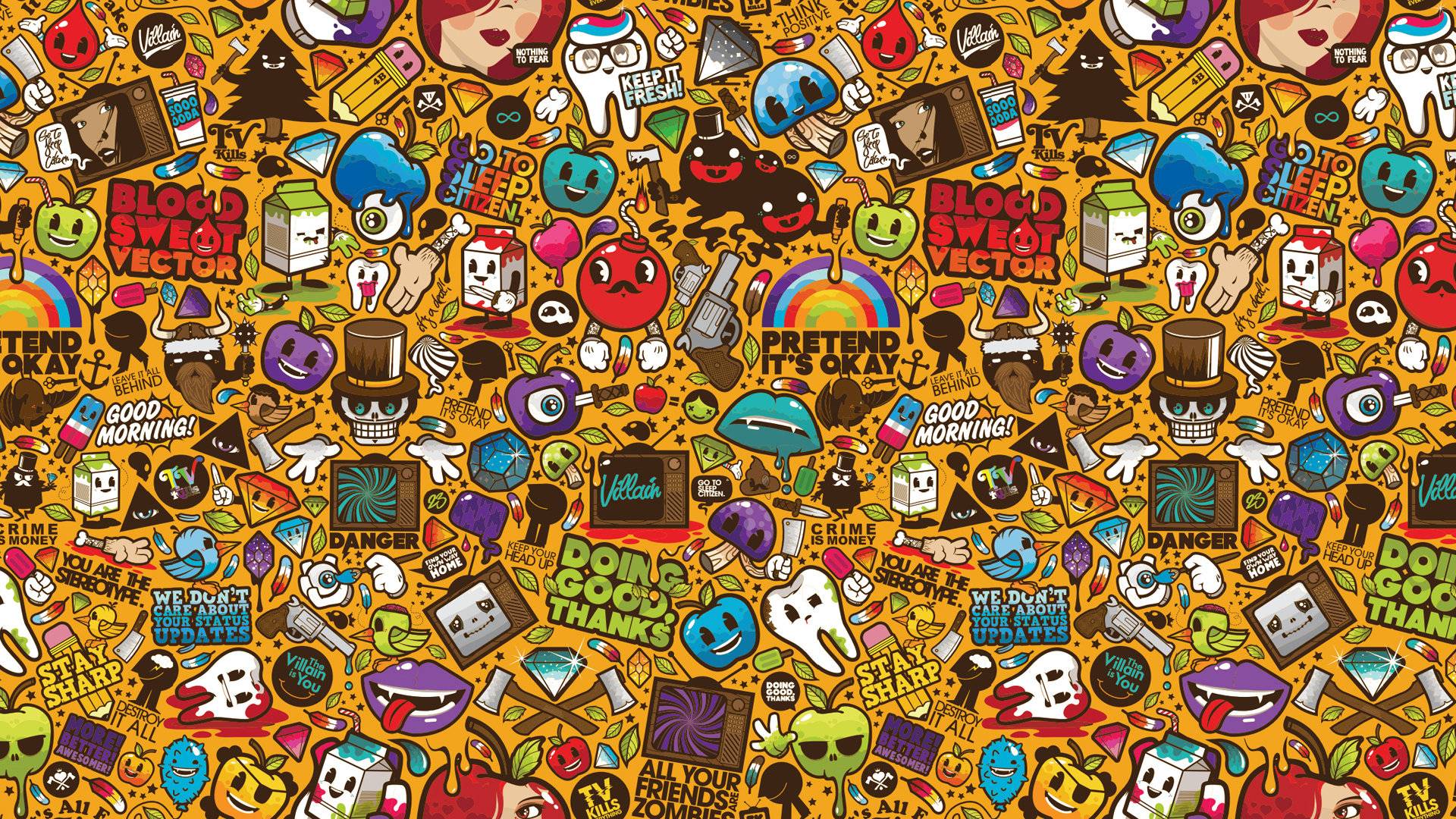 1920x1080 Sticker Bomb wallpaper 1920x1080 Full HD (1080p) desktop background