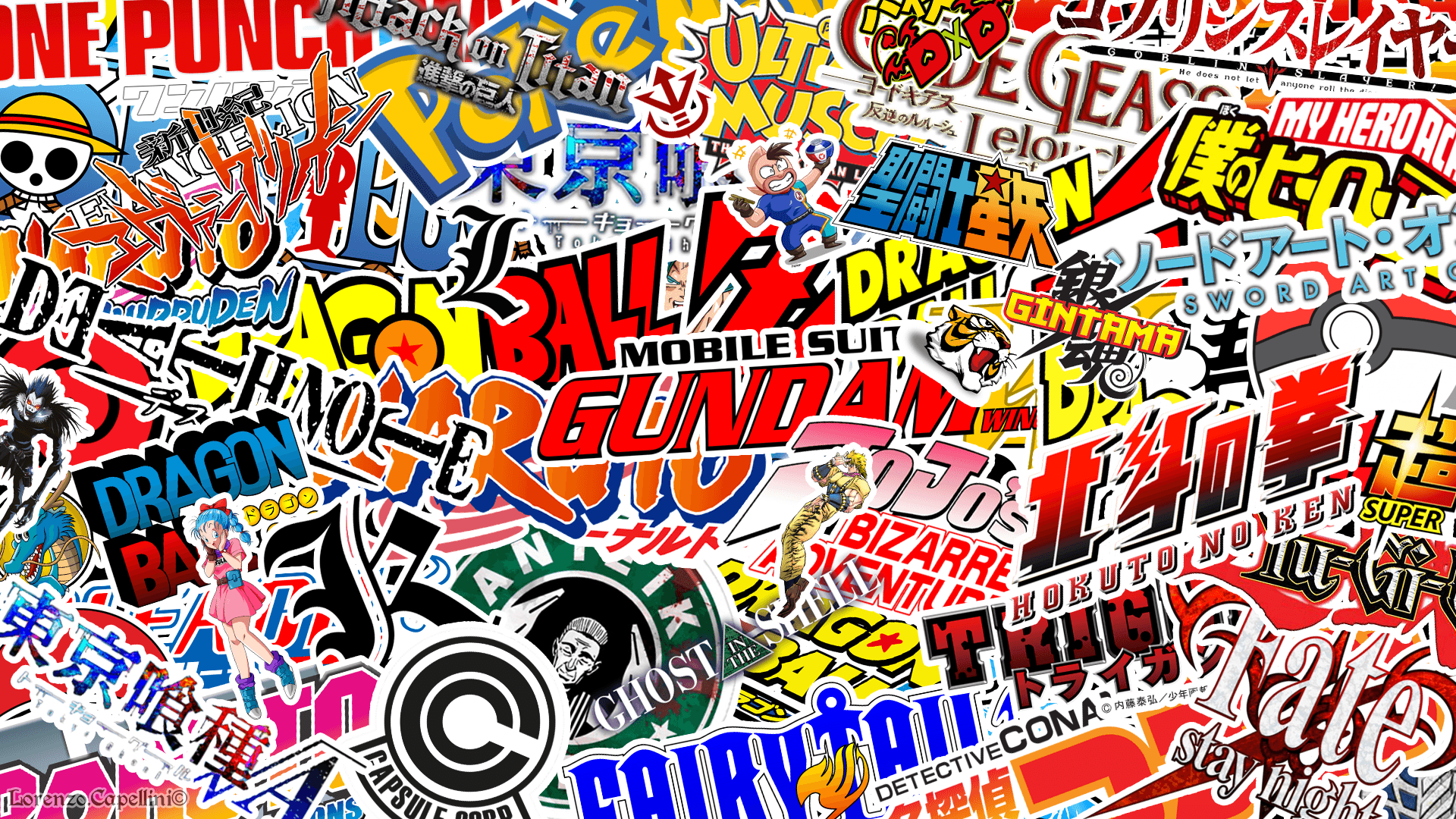 1920x1080 Anime logos Wallpaper sticker bomb style (1920*1080)