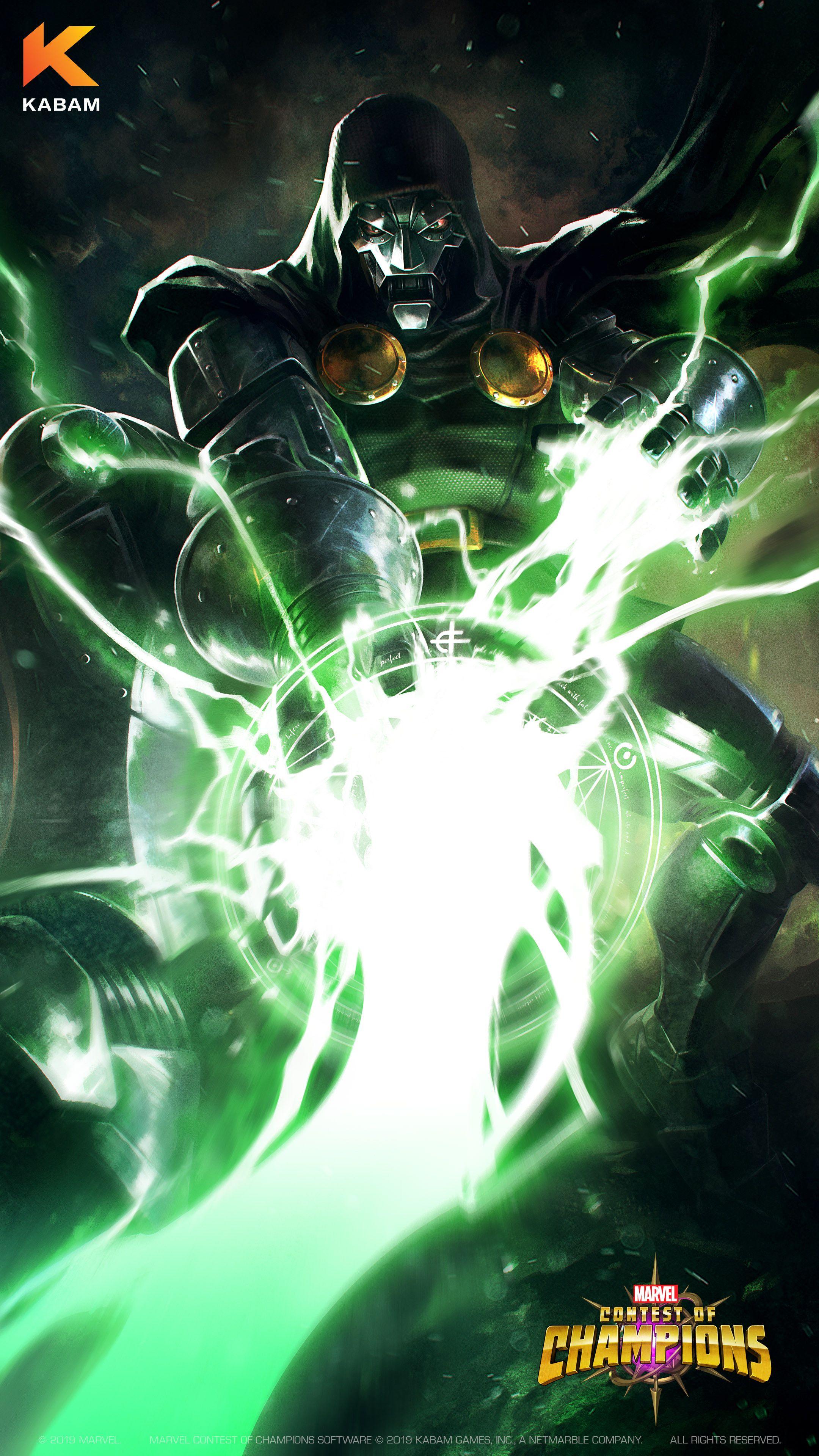 2160x3840 Doctor Doom and Teaser Illustration for Marvel Contest of Champions, Charles Chen Ge