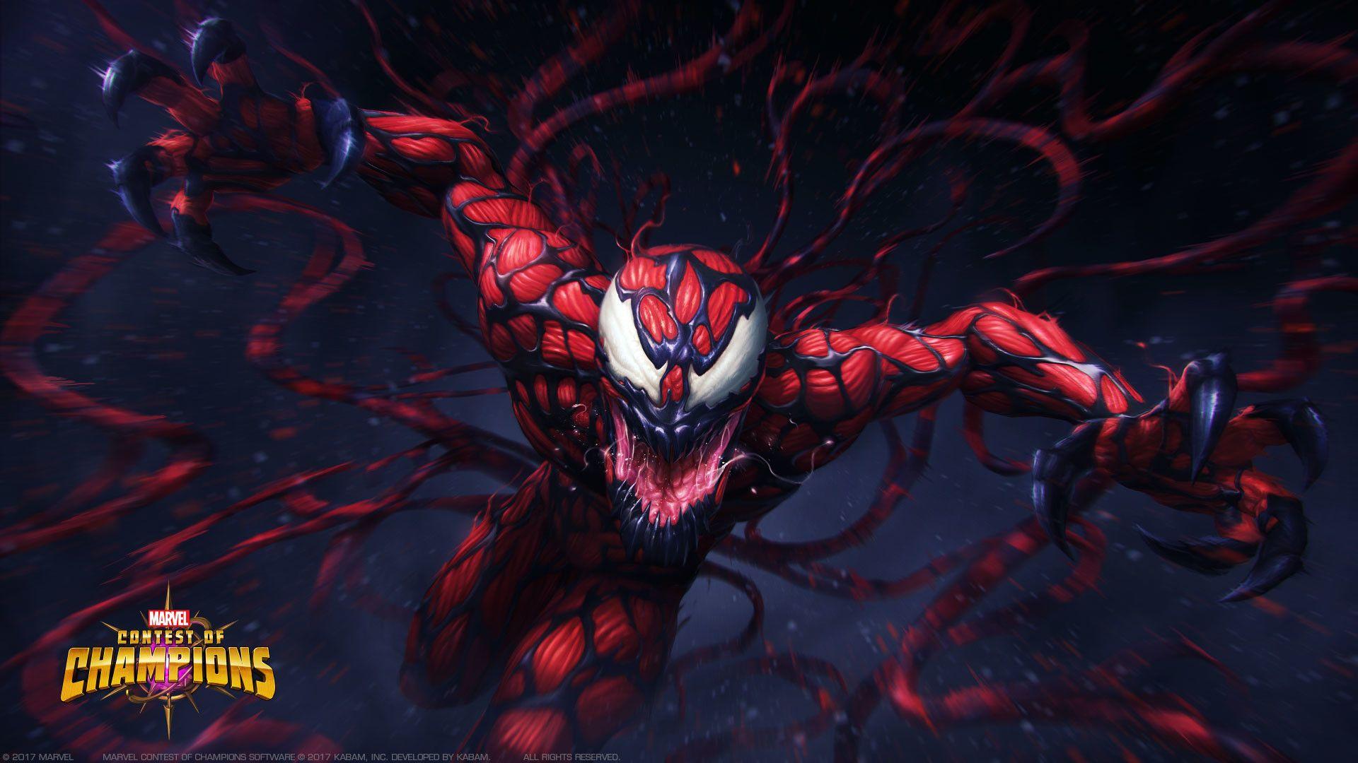 1920x1080 Download Marvel: Contest of Champions, mobile game, carnage, villain wallpaper, 1920x Full HD, HDTV, FHD, 1080p