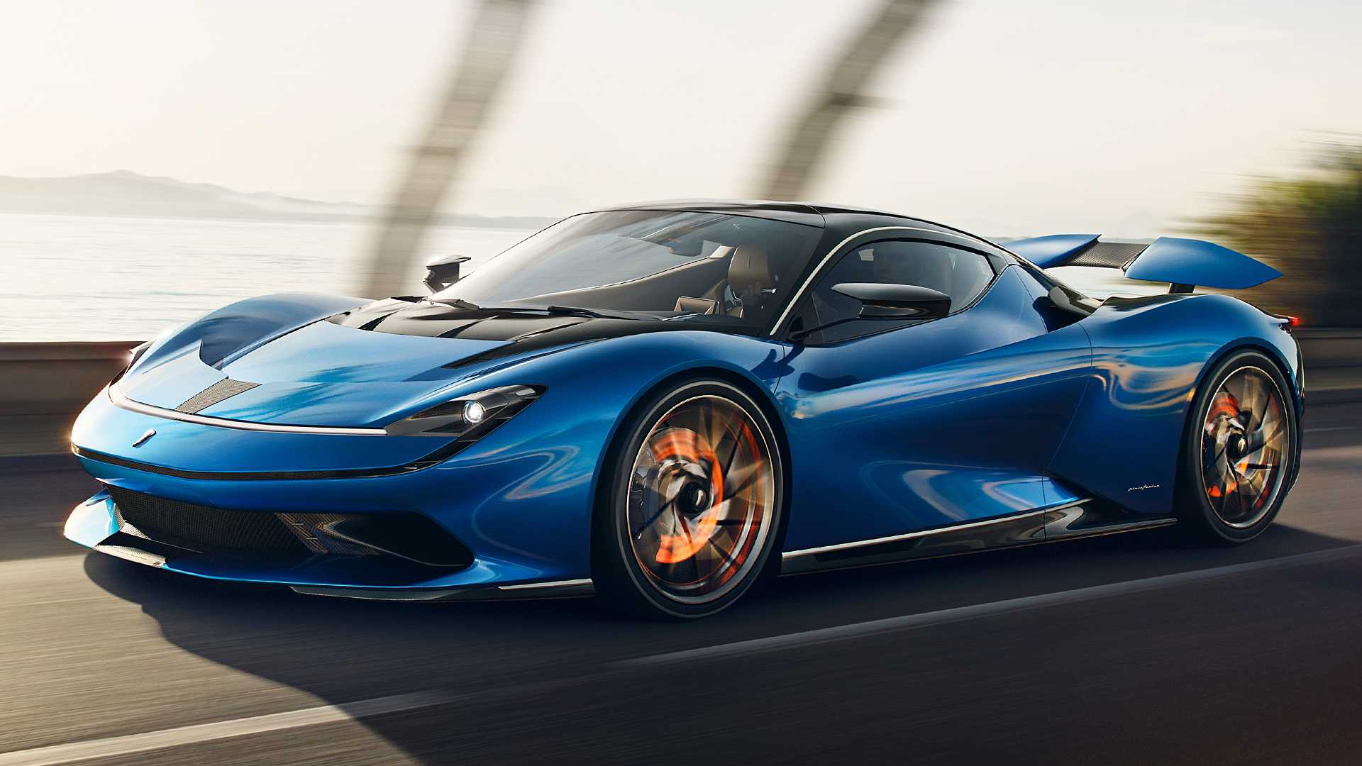 1920x1080 Pininfarina Battista (Color: Blu Iconica) Front Three Quarter Wallpaper (2)