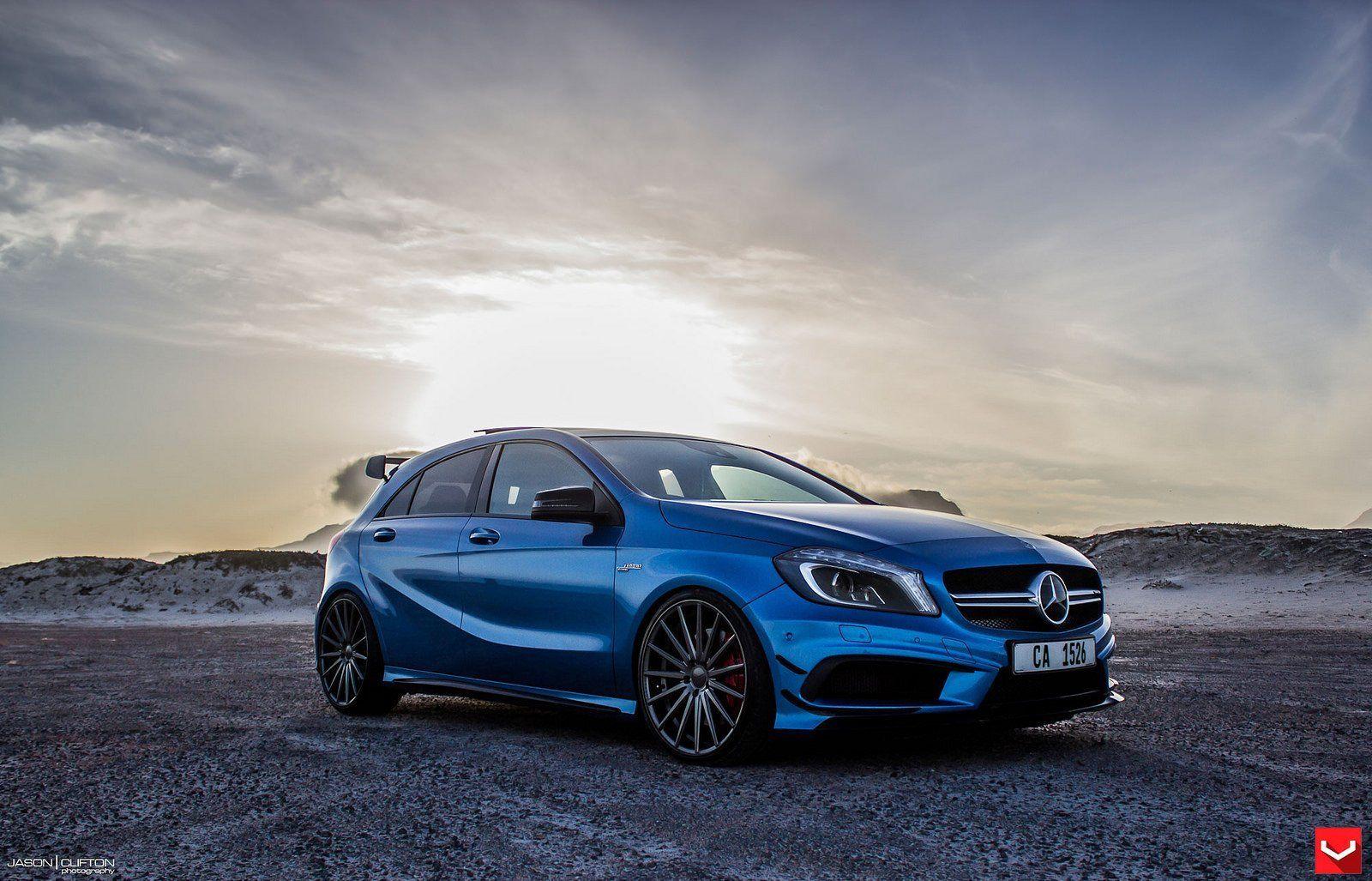 1600x1027 Vossen WHEELS Mercedes A45 AMG blue tuning cars wallpaper. A45 amg, Mercedes a45 amg, Custom muscle cars