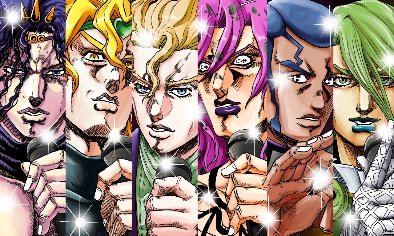 1280x768 dio brando, kars, kira yoshikage, diavolo, enrico pucci, and 1 more (jojo no kimyou na bouken and 2 more) drawn by metamin_(memethah)