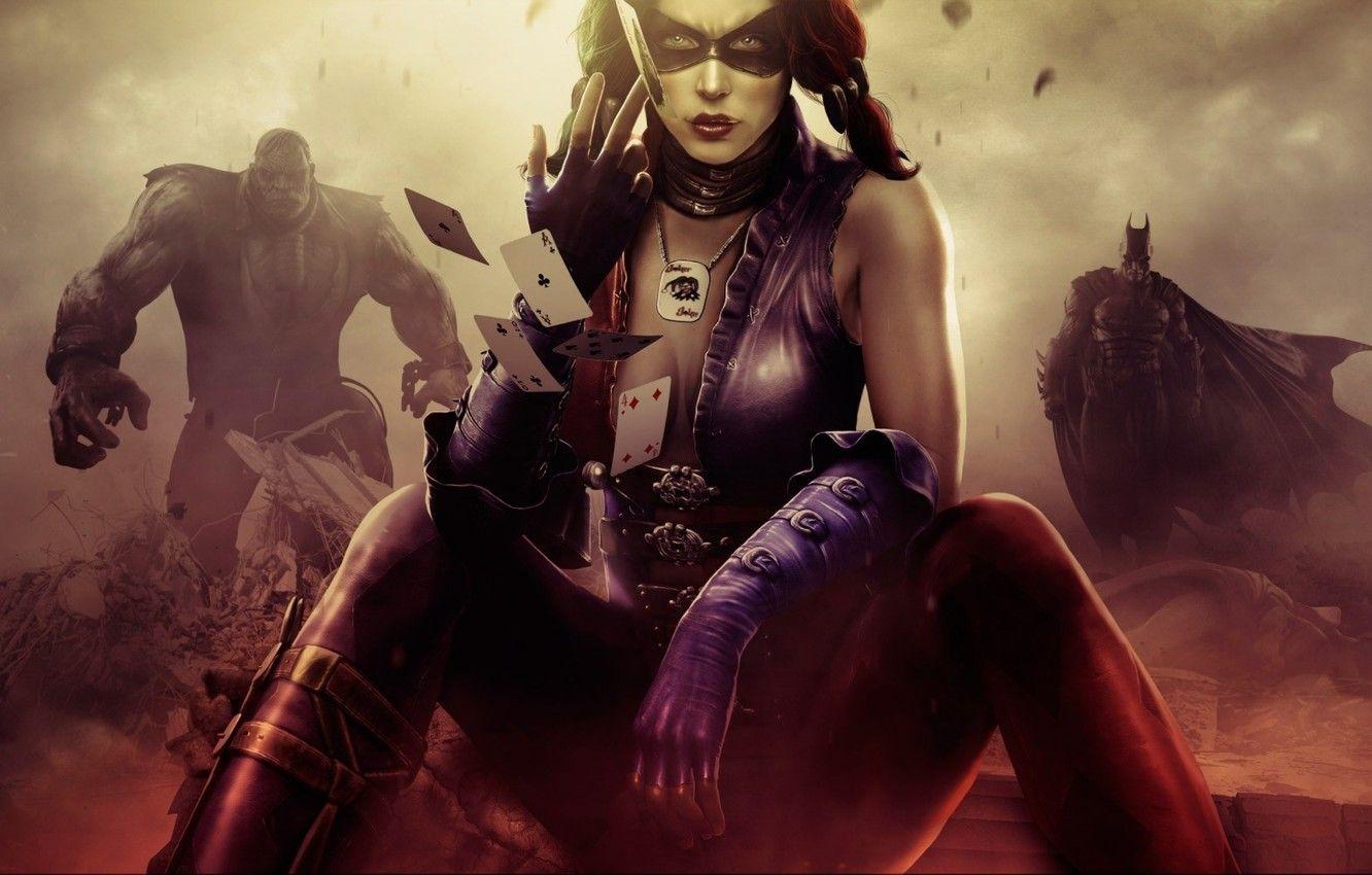 1332x850 Wallpaper Batman, fighting, Harley Quinn, Injustice: Gods Among Us, Solomon Grundy image for desktop, section игры