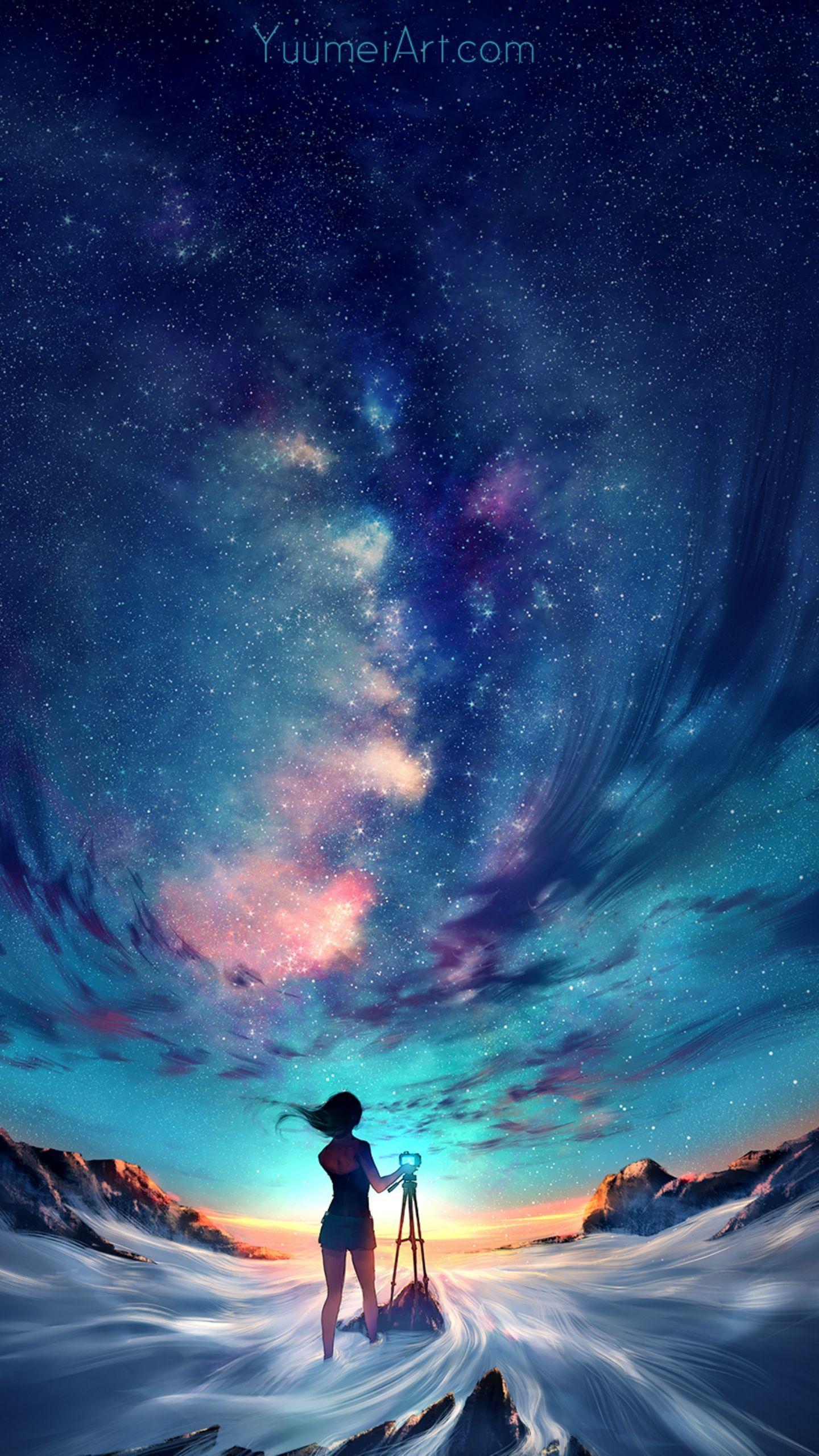 Night Sky Anime Wallpapers Top Free Night Sky Anime Backgrounds