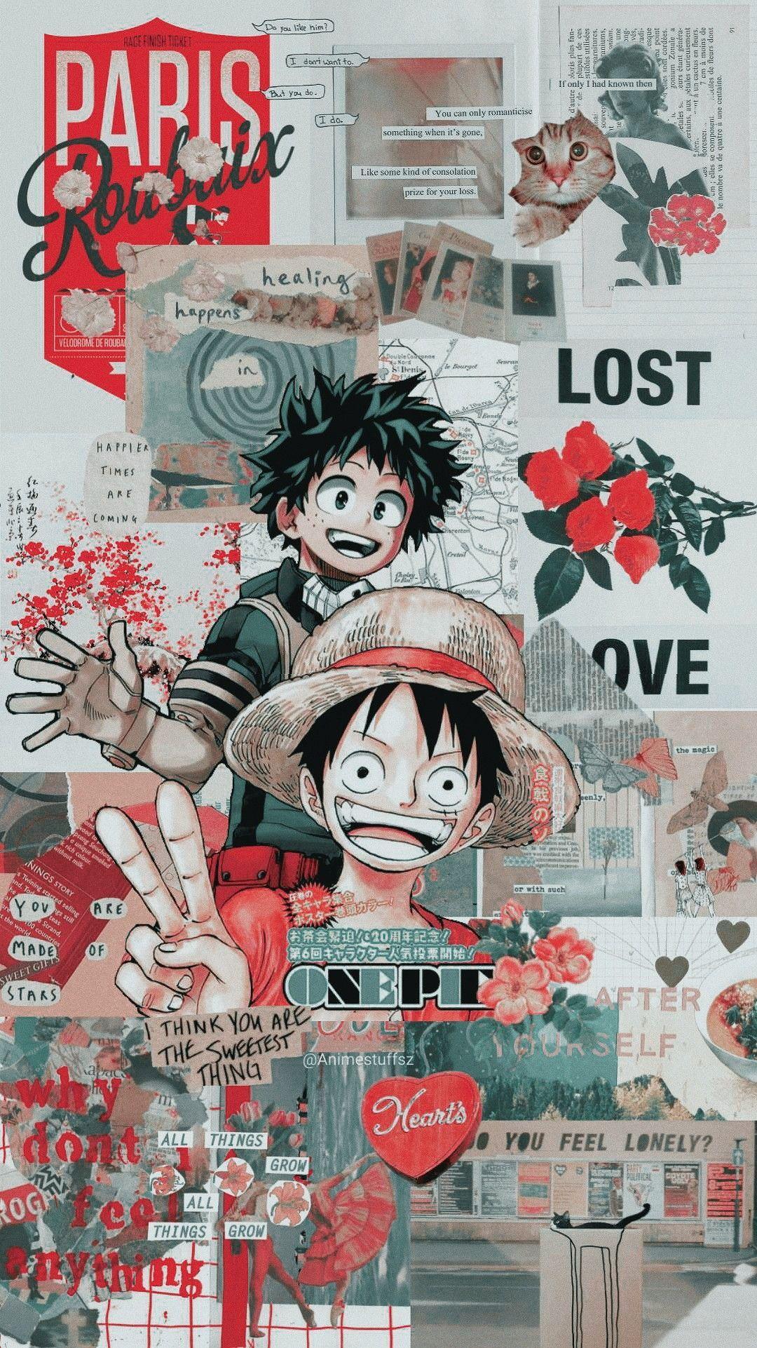 1080x1922 Deku e Luffy.. BNHA e One Piece. One piece wallpaper iphone, Anime wallpaper iphone, Anime wallpaper
