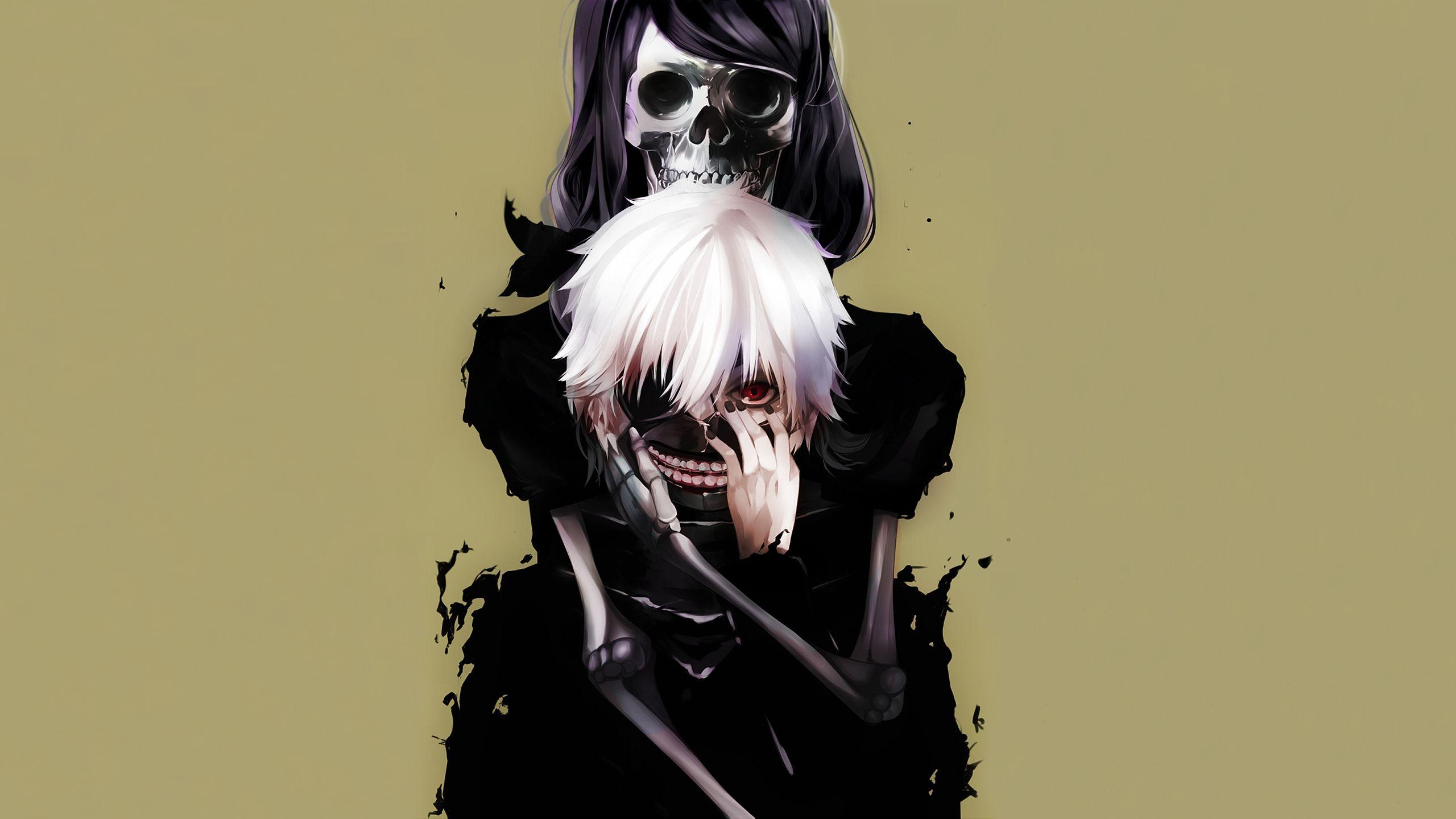 2560x1440 Tokyo Ghoul Ken Kaneki Rize Kamishiro Wallpaper:2560x1440