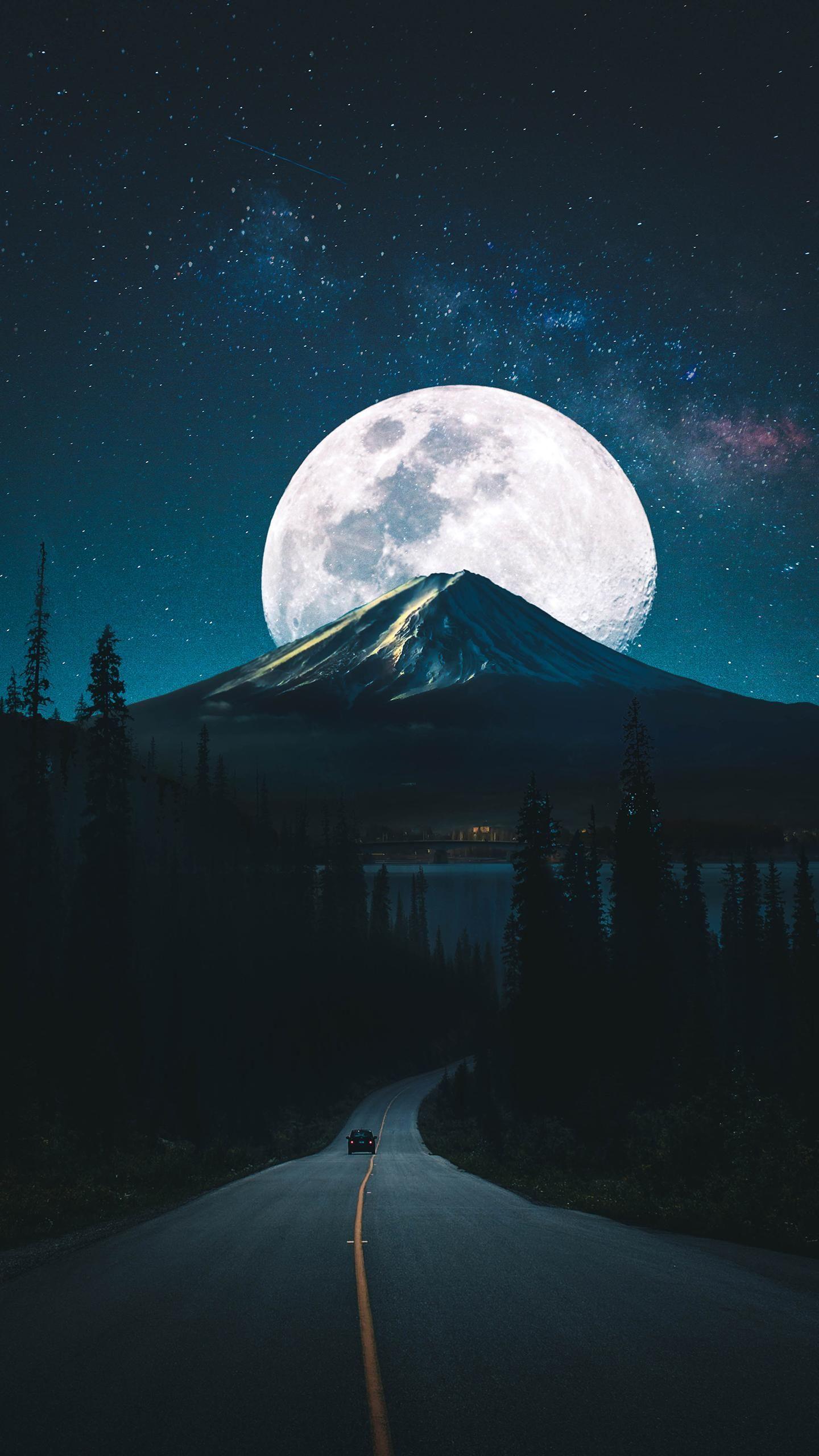 1440x2560 Moonrise. Moonrise. When will the moon rise?. Beautiful moon, Moon art, Moon photography
