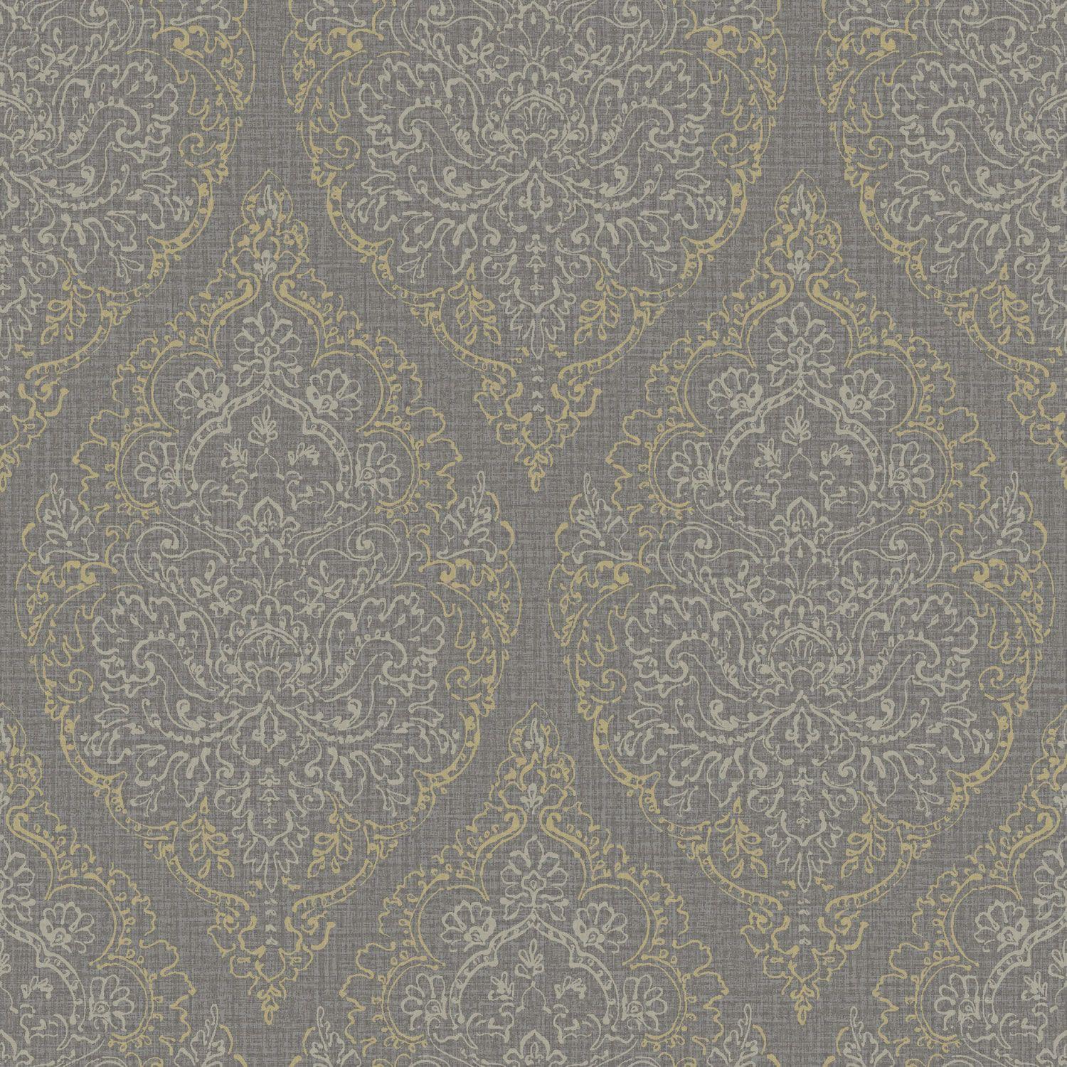 1500x1500 Free download Grandeco Boho Chic Silver and Gold Damask on Dark Grey Wallpaper 10m [1500x1500] for your Desktop, Mobile & Tablet. Explore Damask Gray Wallpaper. Blue and Gold Damask