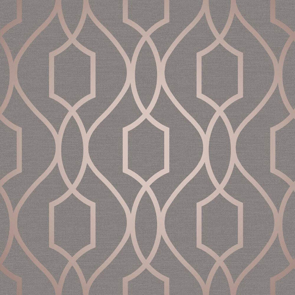 1000x1000 Fine Décor FD41998 UK Apex Trellis Sidewall Wallpaper, Copper Charcoal: Amazon.co.uk: DIY & Tools
