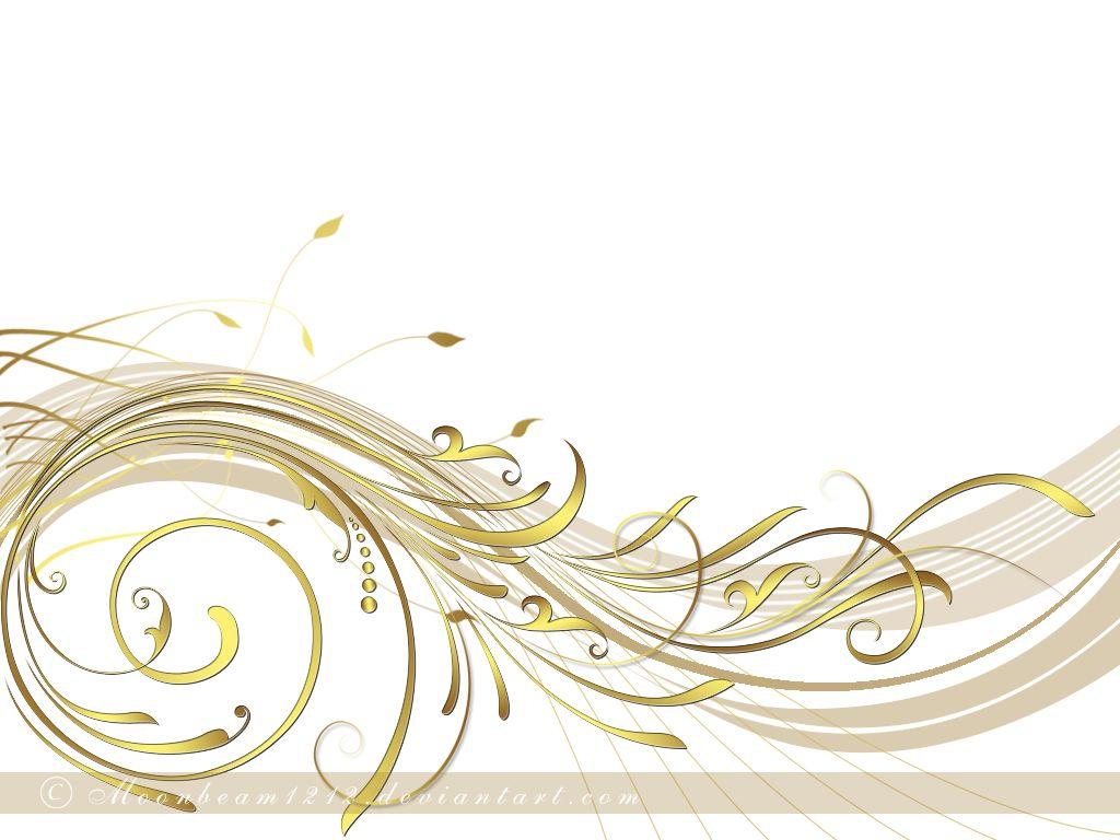 1024x768 White and Gold Wallpaper