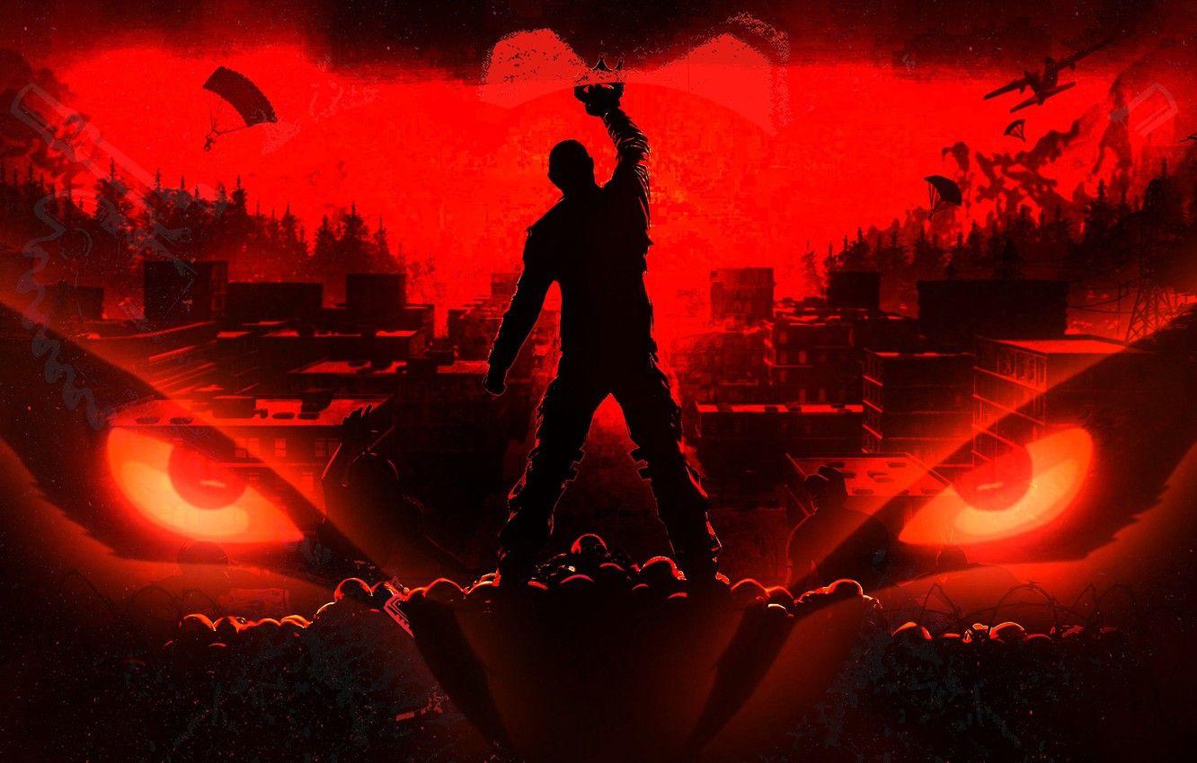 1332x850 Wallpaper eyes, look, red, city, the city, the plane, war, paint, victory, blood, mountain, crown, warrior, red, blood, stone image for desktop, section игры