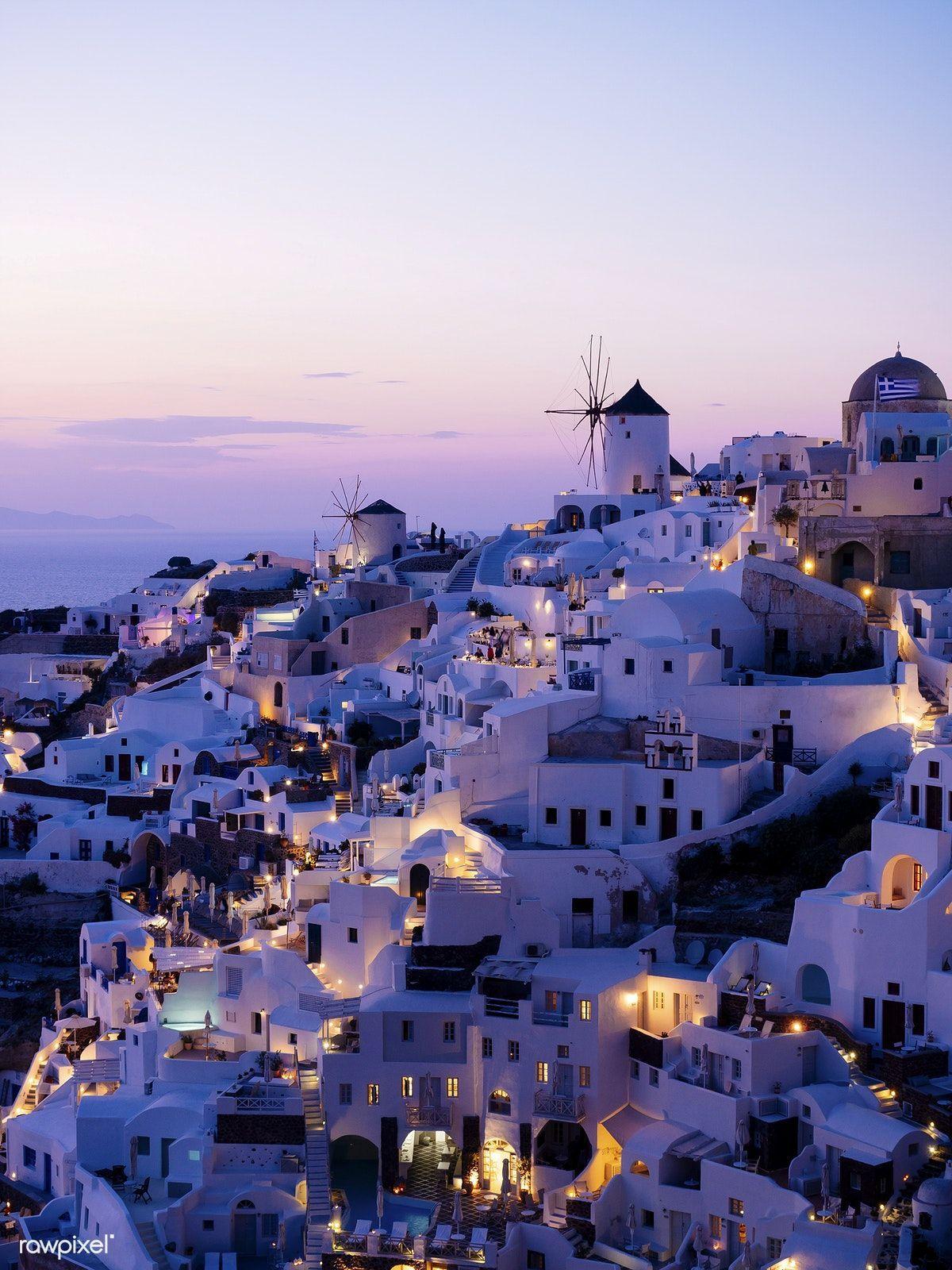 1200x1600 Night view of Oia traditional cave houses in Santorini, Greece. free image. Greece wallpaper, Travel, Around the worlds