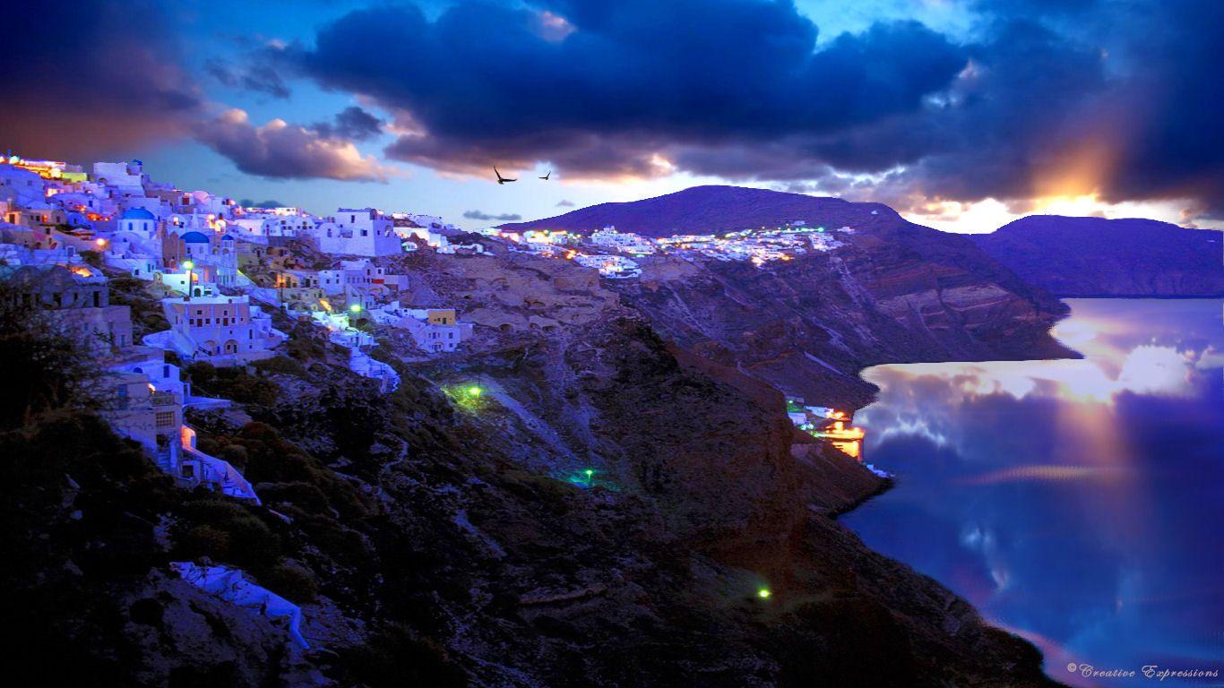 1366x768 Santorini HD Wallpaper