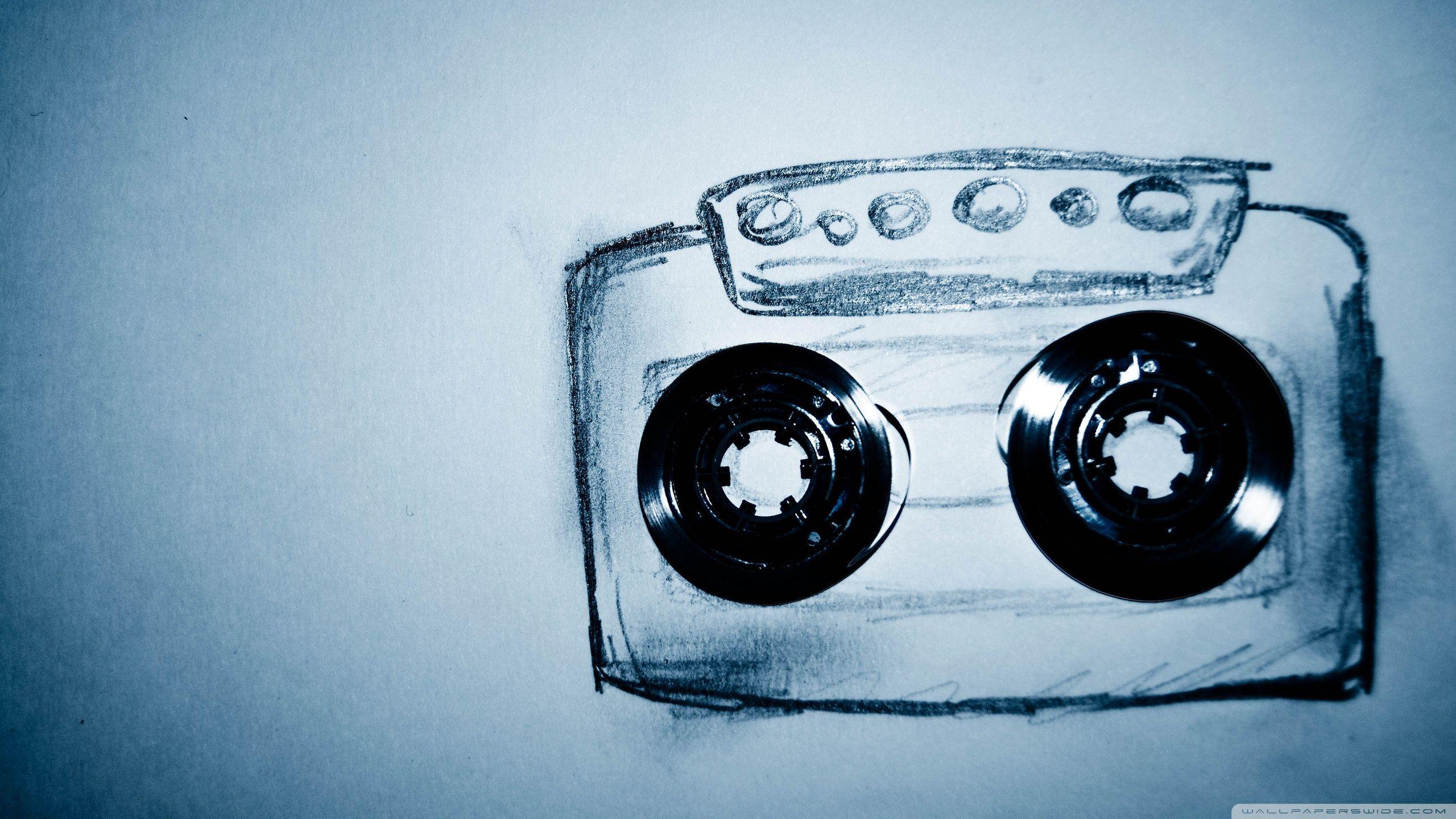 2560x1440 Cassette Tape Drawing Ultra HD Desktop Background Wallpaper for 4K UHD TV : Tablet