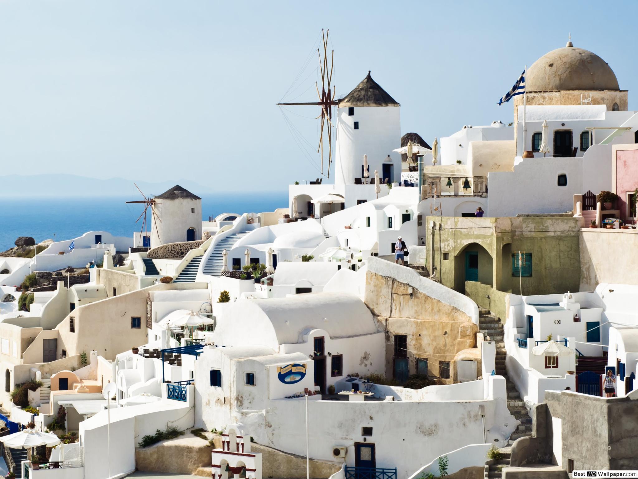 2048x1536 Mediterranean Santorini, Greece HD wallpaper download