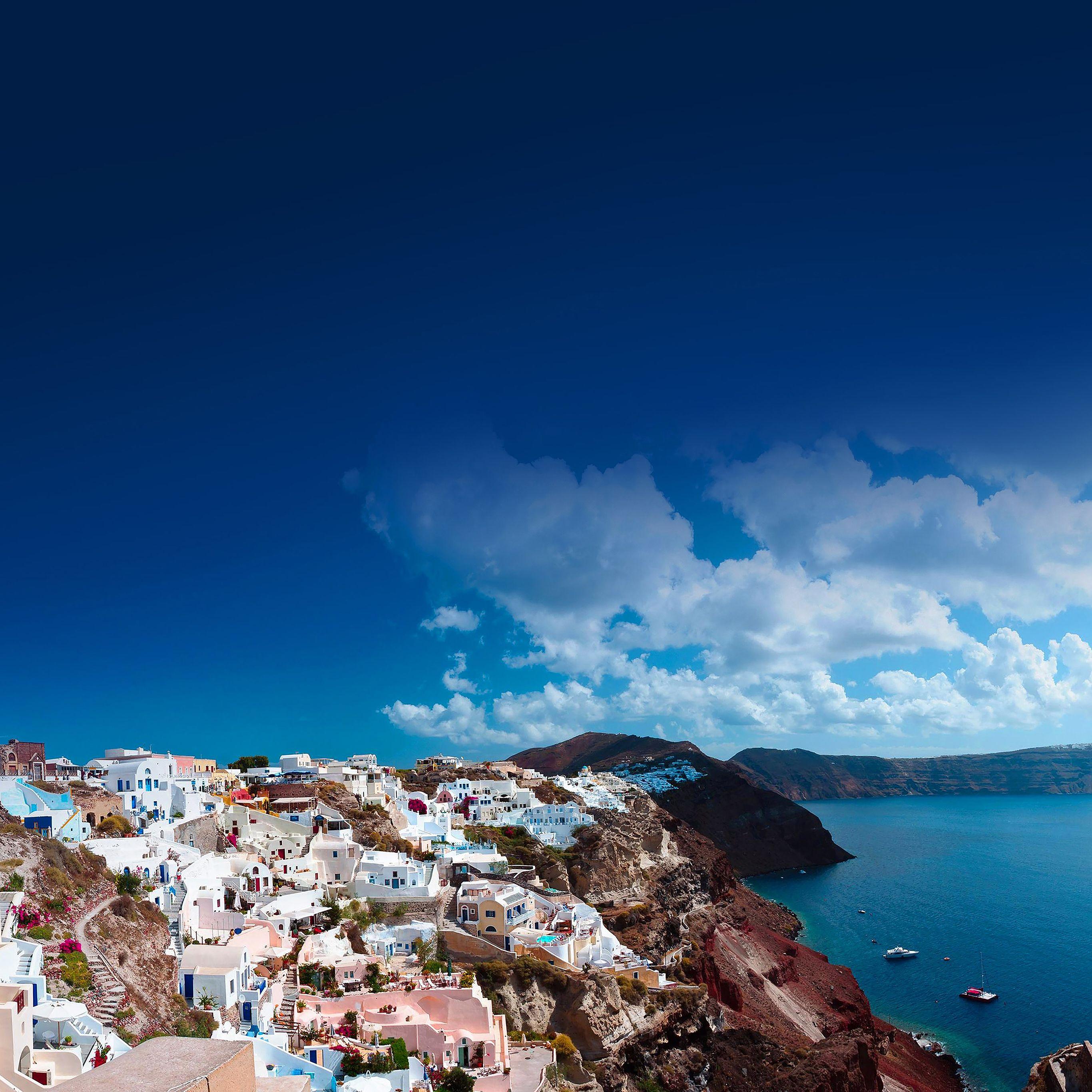 2732x2732 Santorini Sunny Day Greece Sea Nature