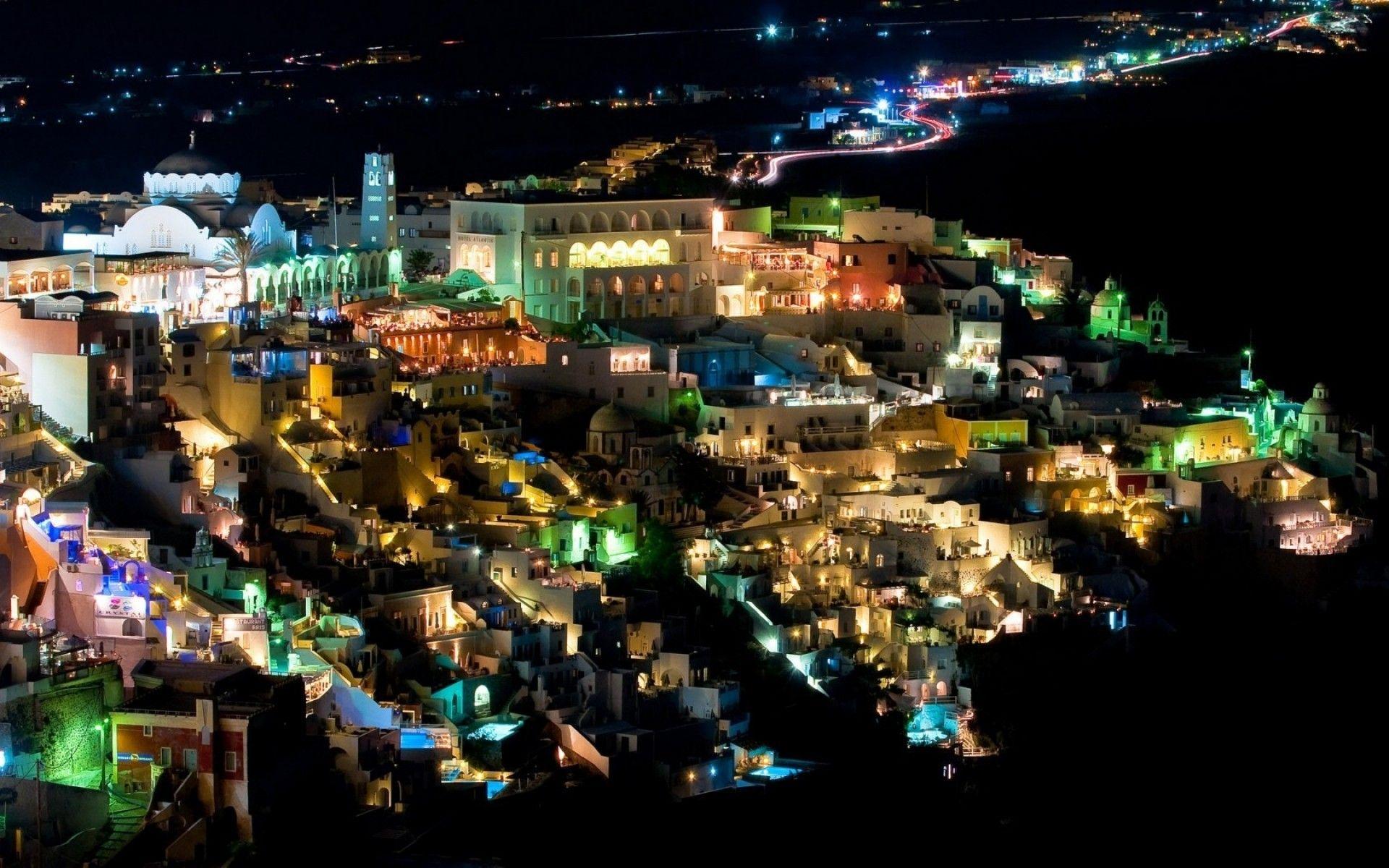 1920x1200 Santorini Night View