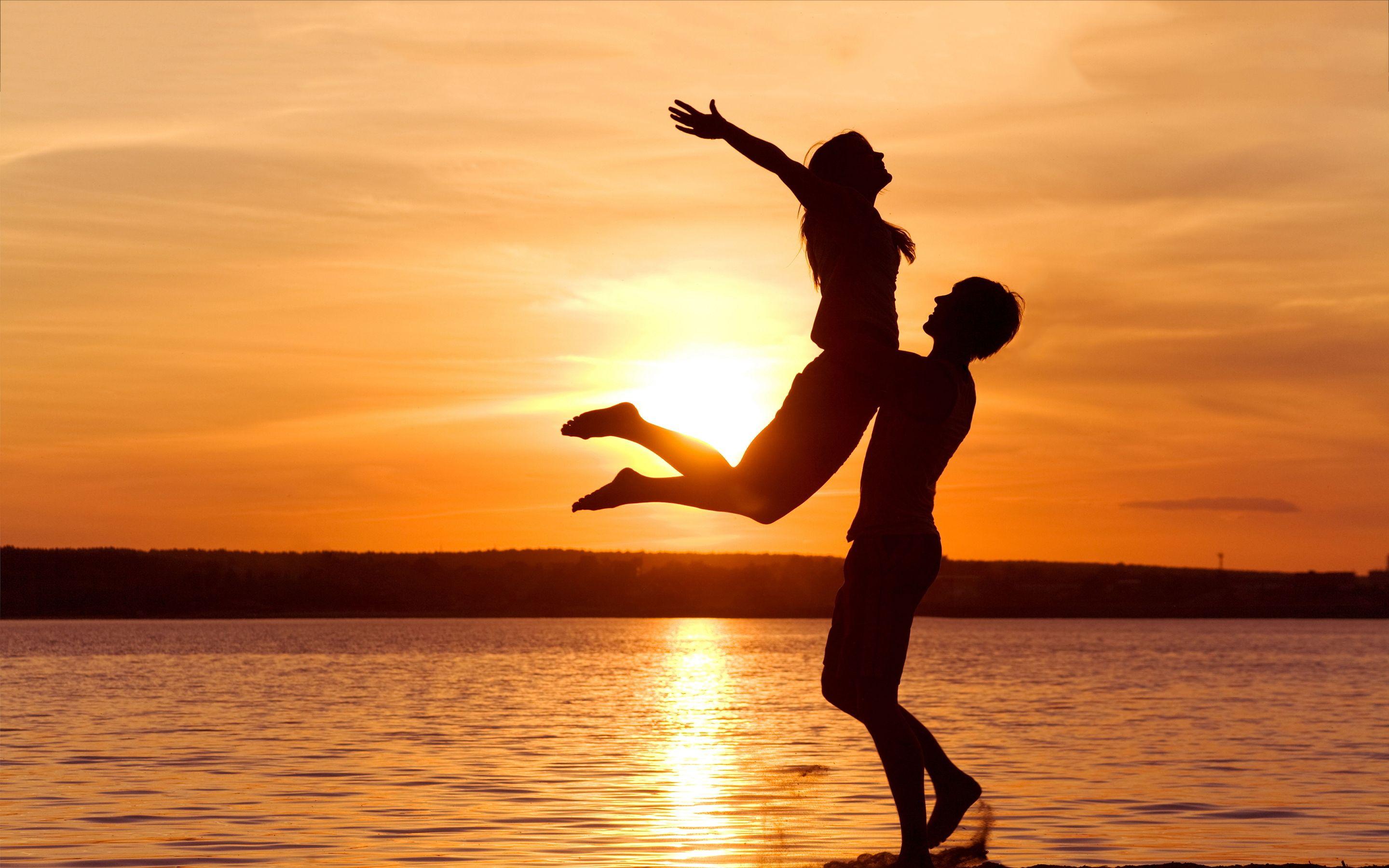 2880x1800 Love beach sunset
