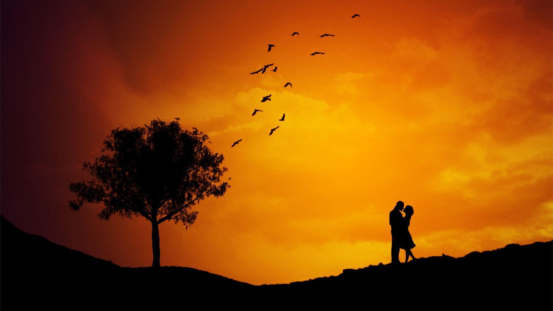 1920x1080 Sunset Love Couple Wallpaper