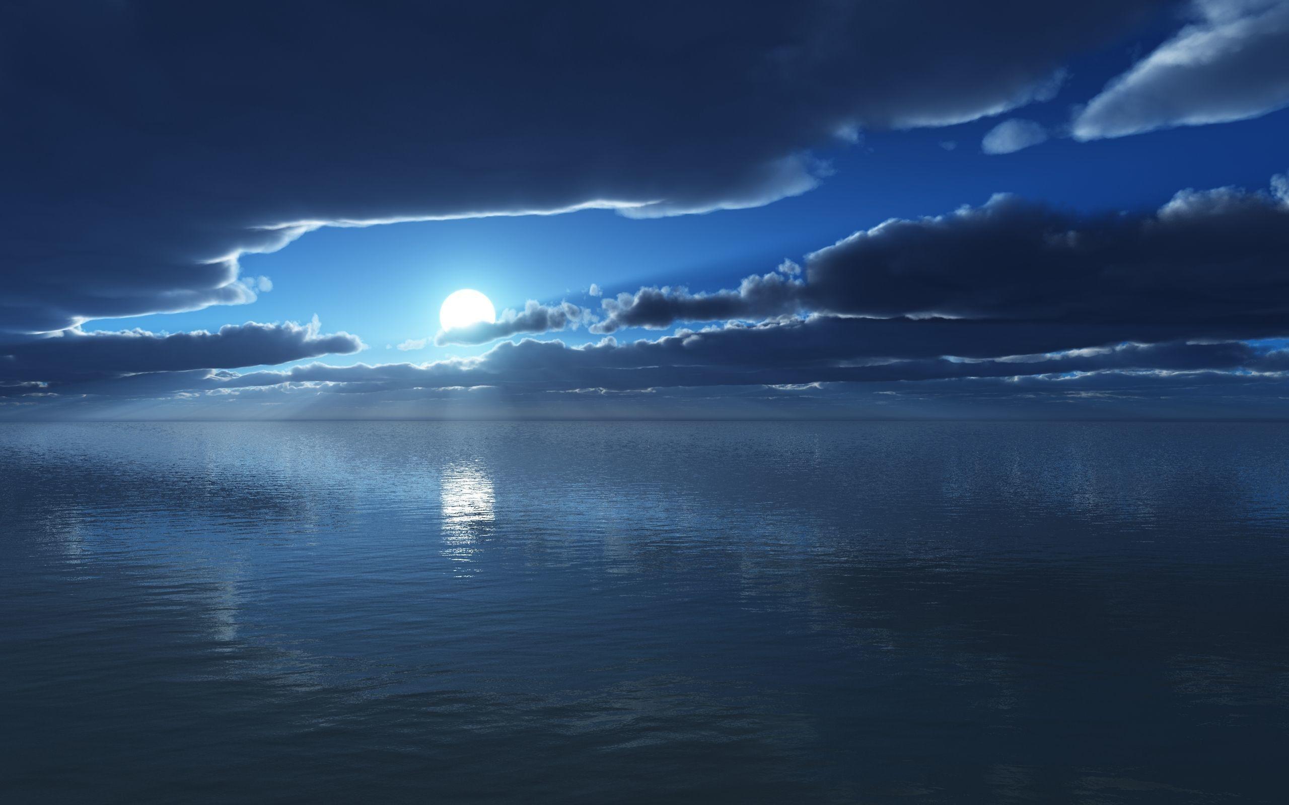 2560x1600 Night Beach Background