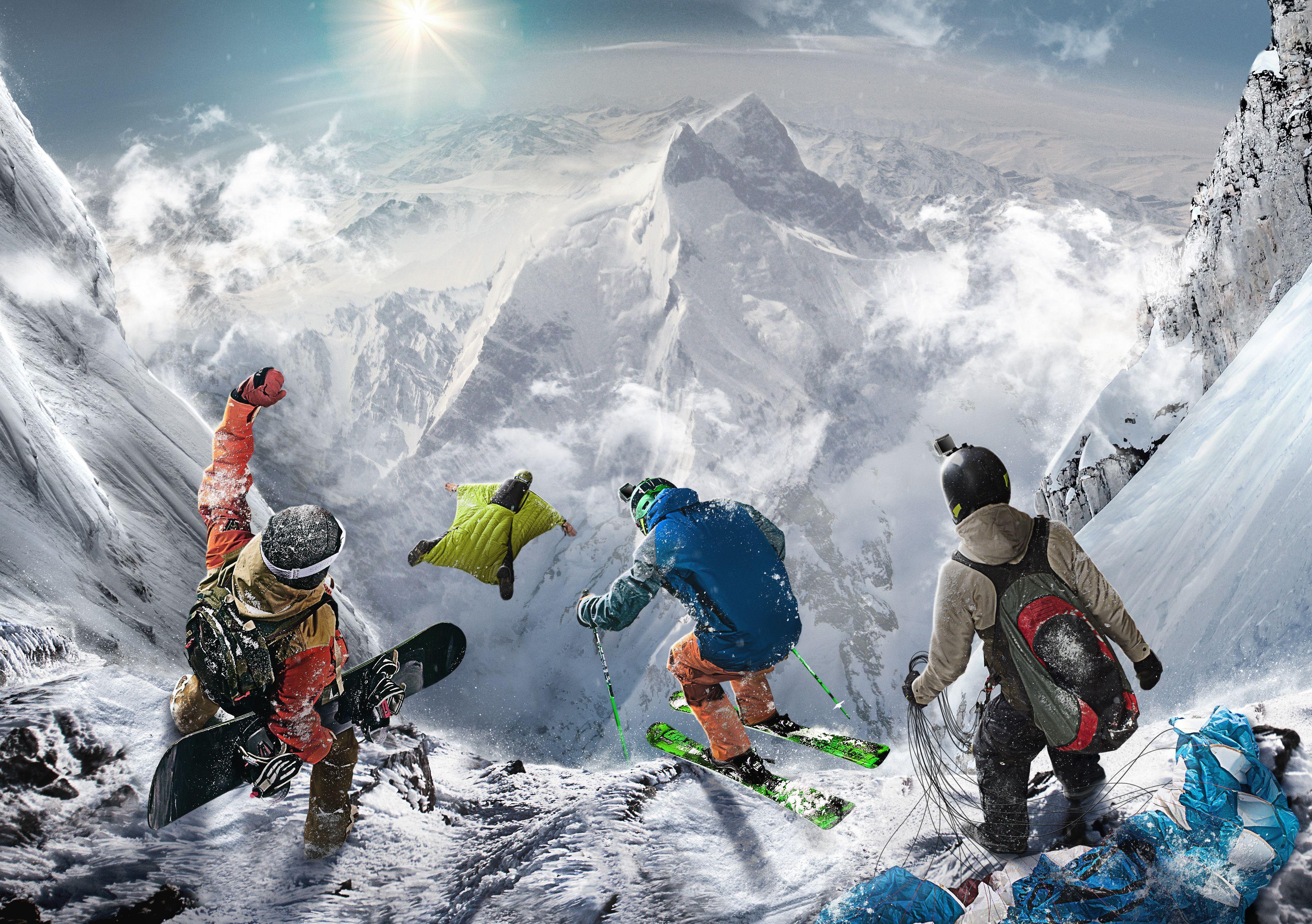 3600x2536 #Paragliding, #Snowboarding, #Skiing, #Extreme Sports, #Wingsuit Flying, #Steep. Mocah.org HD Desktop Wallpaper