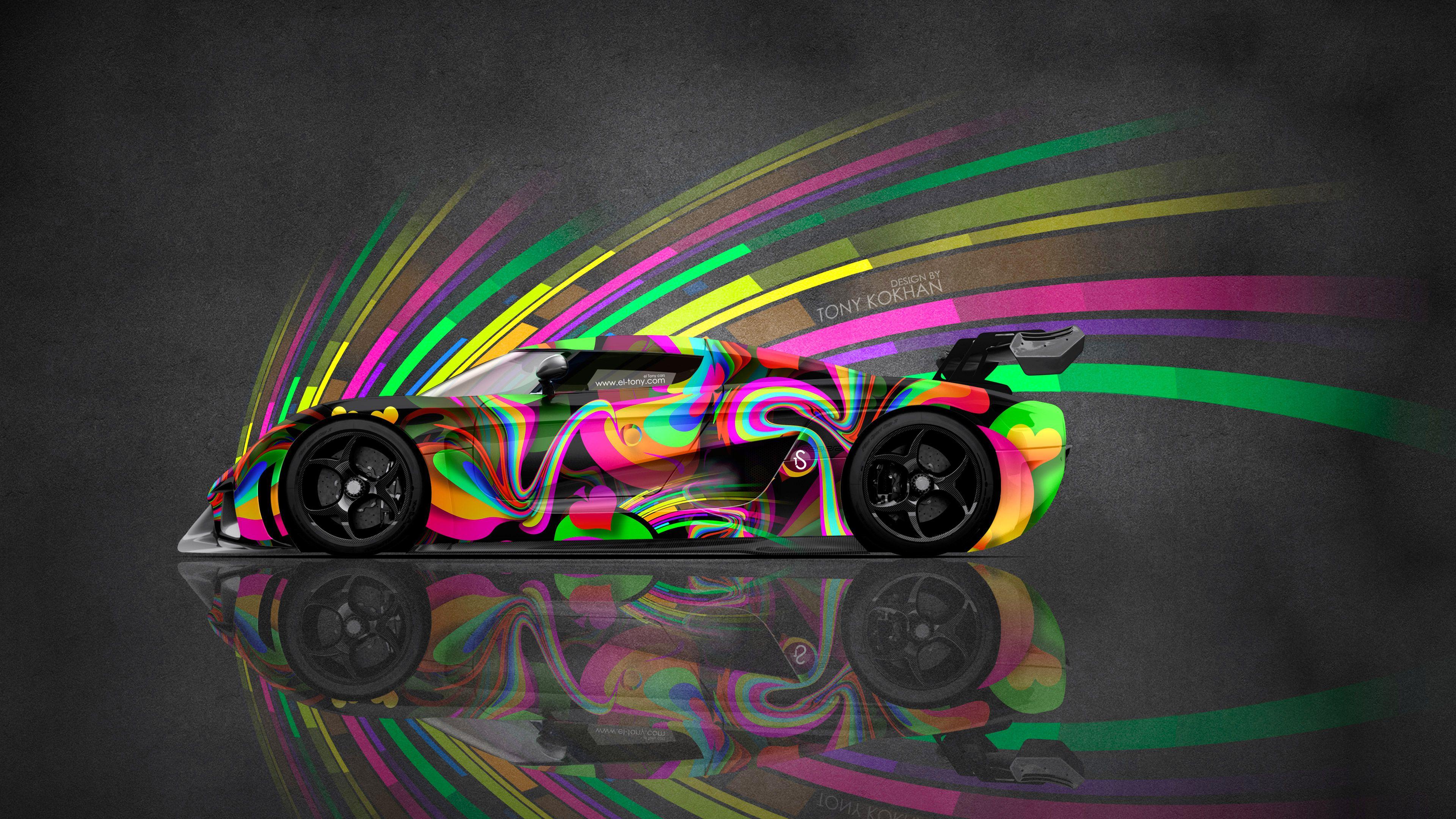 3840x2160 4K Koenigsegg Regera Side Super Abstract Aerography Car 2015